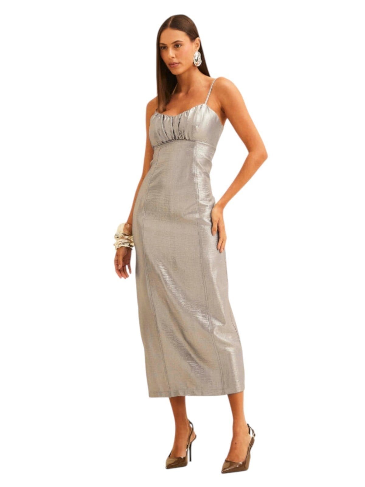 Vestido Forum Midi Metalizado