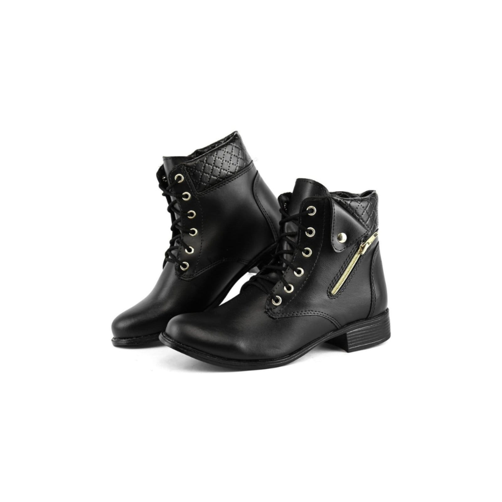 Bota Coturno Feminino Cano Curto Médio