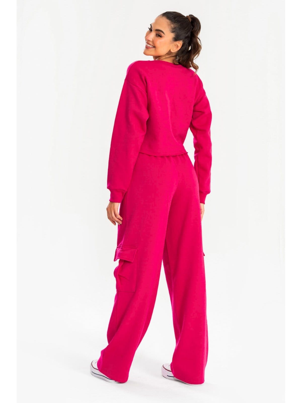 Vista 2 Conjunto Moletom Feminino Confortável Rosa Meu Jeans pink rosa