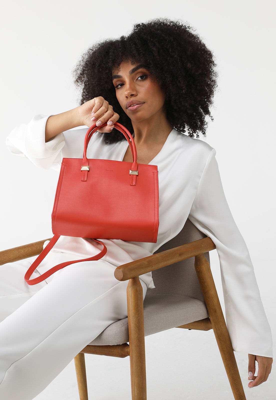 Bolsa Tiracolo Anacapri Alça Dupla Vermelha