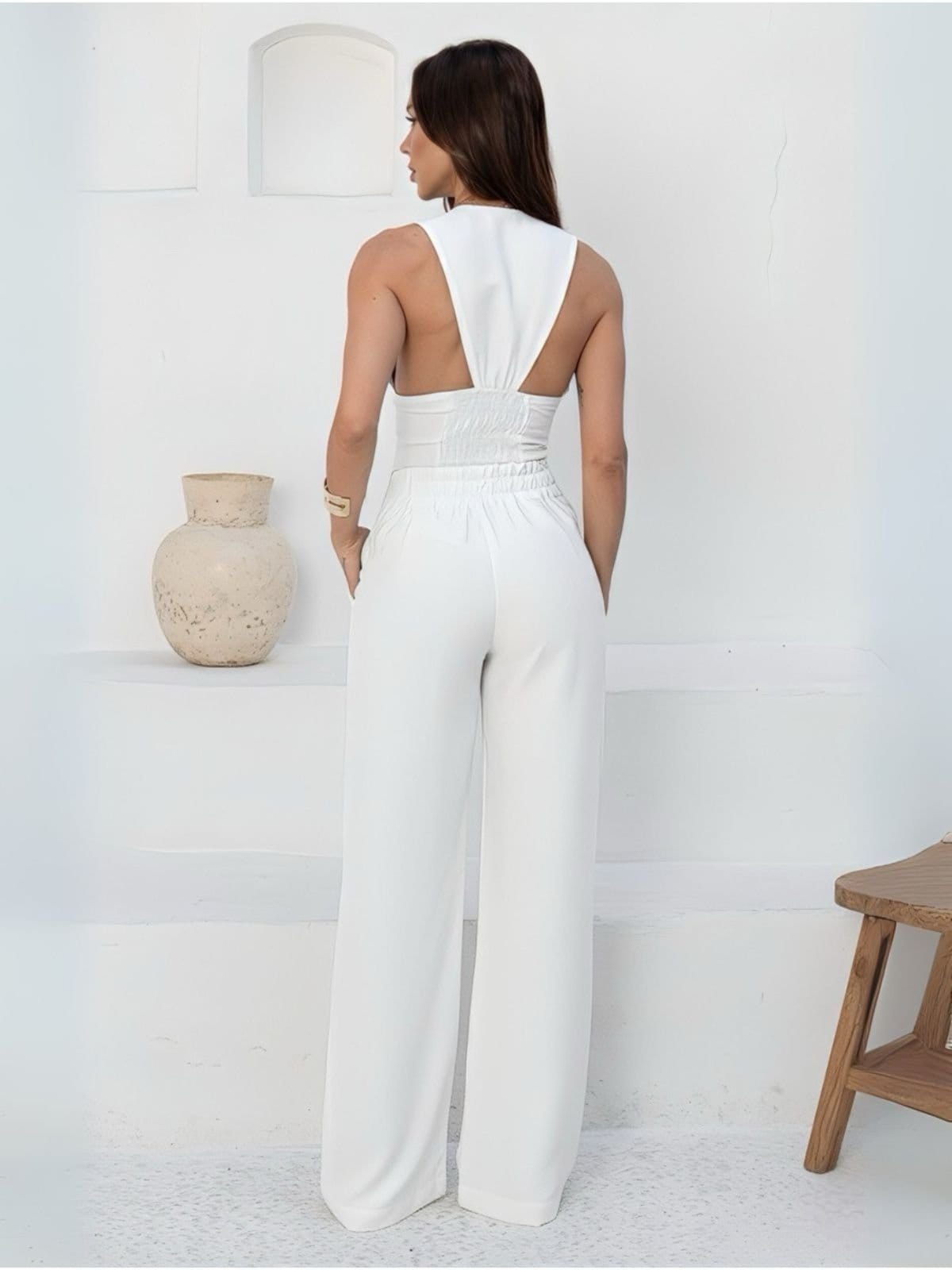 Vista 2 Conjunto Feminino Alfaiataria Divina Gata Colete e Calça Off White DIVINA GATA off-white white