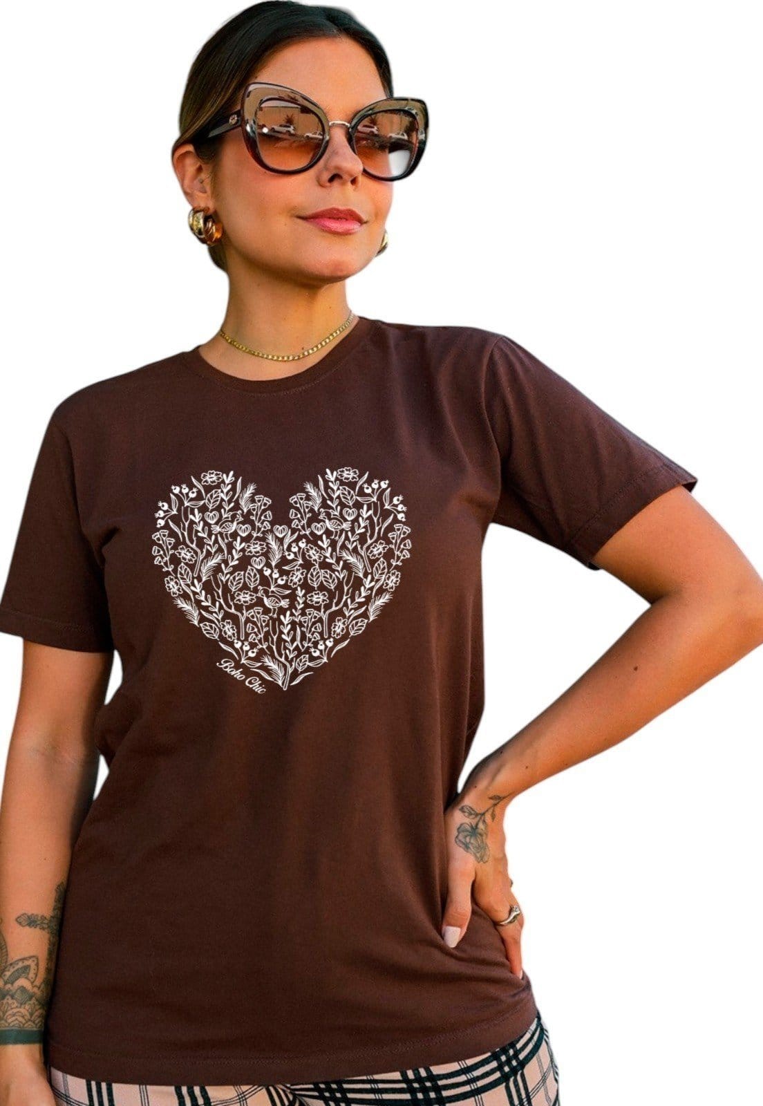 Camiseta Cianitas Estampa Coração Boho - 2