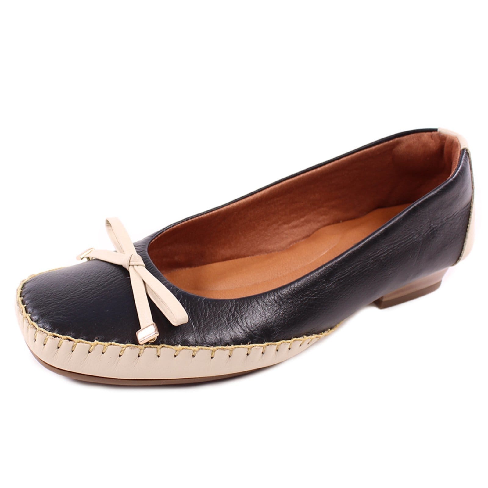 Vista 2 Sapatilha Confort Laço Couro Legítimo Estilo Mocassim PariShoes preto