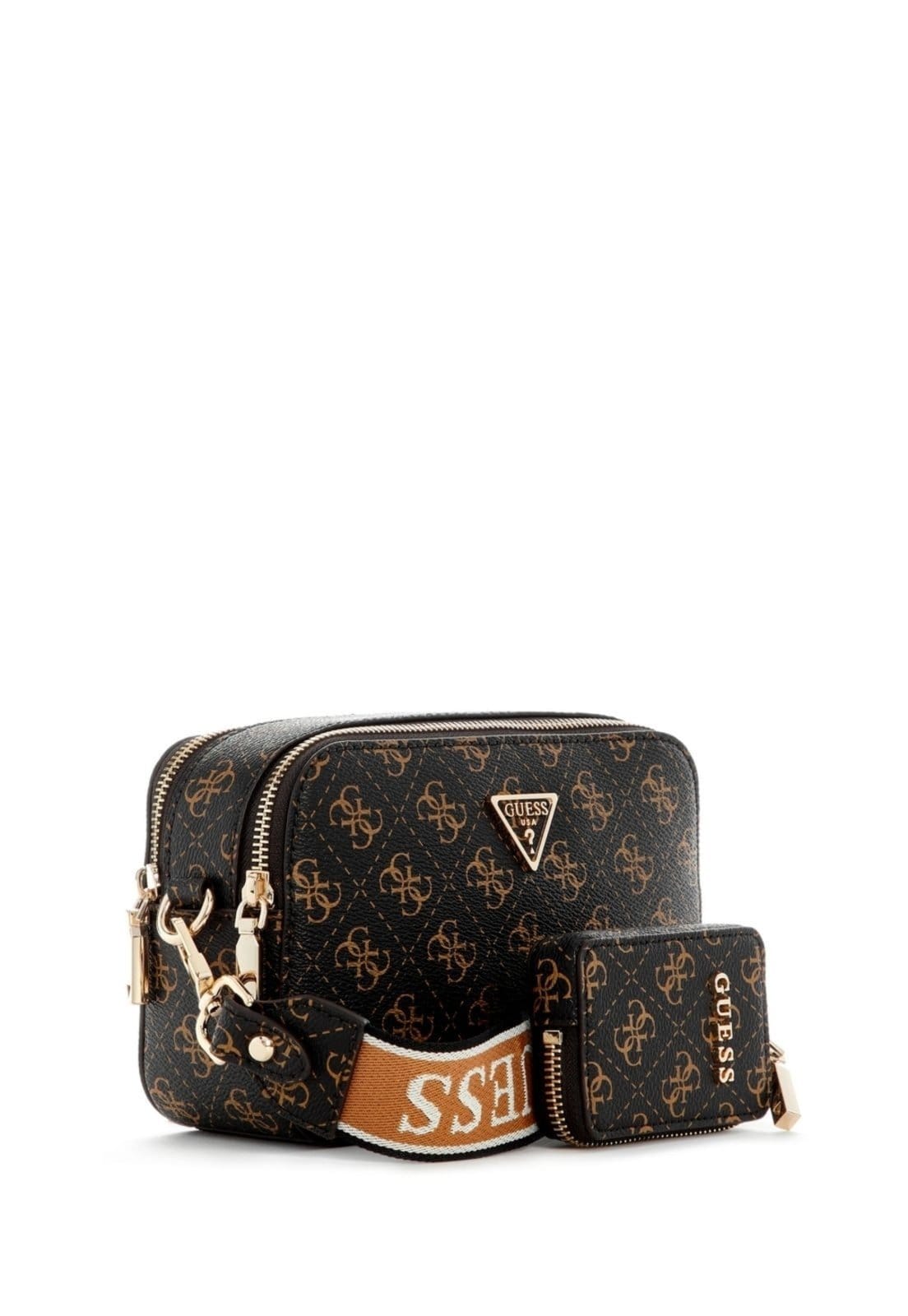 Vista 2 Bolsa Guess Latona Ii Camera Crossbody Guess marrom