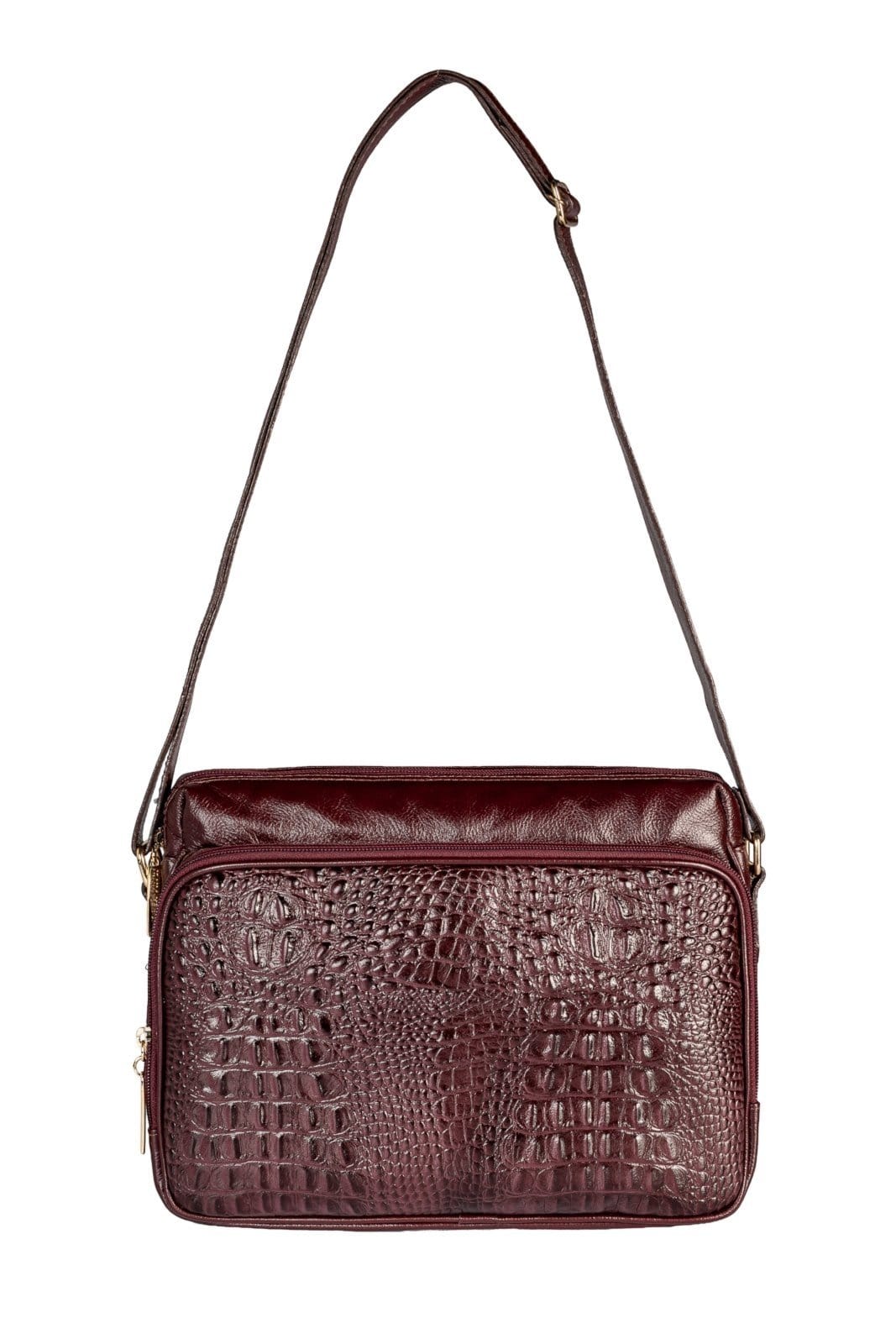 Bolsa Andrea Vinci de couro croco tiracolo Anita - Marsala