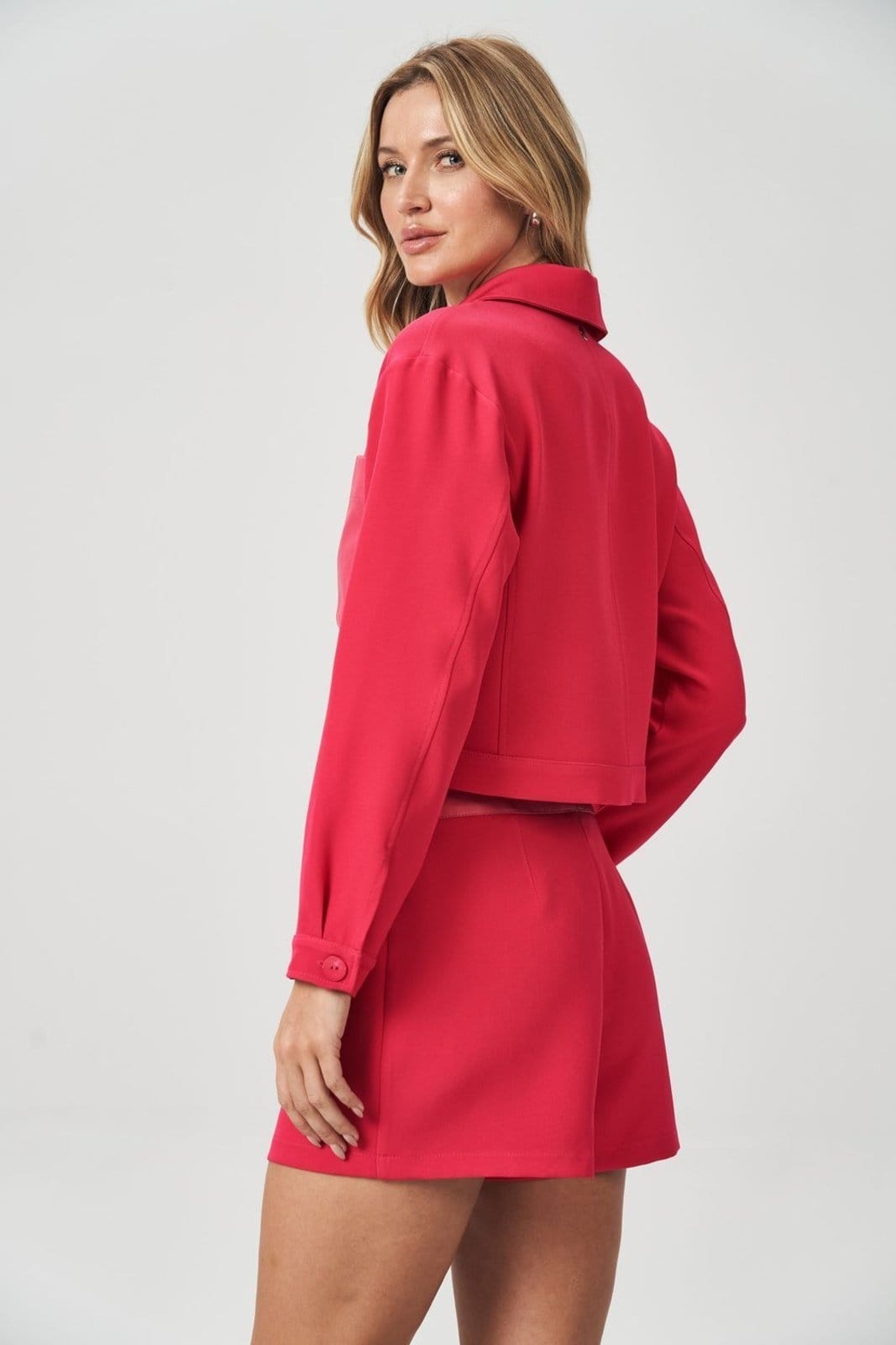 Vista 2 Casaco Com Recorte Em PU Feminino Acostamento ACT FEMININO pink
