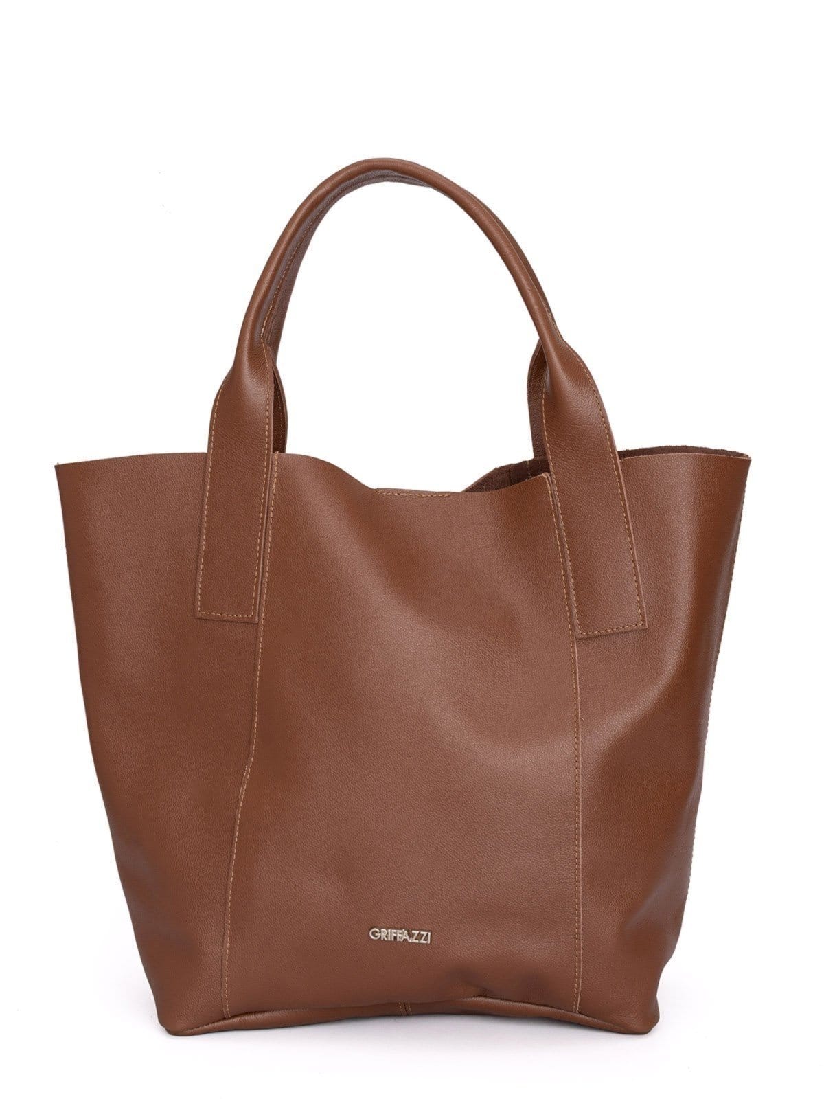 Vista principal Bolsa Sacola Couro Griffazzi Griffazzi marrom