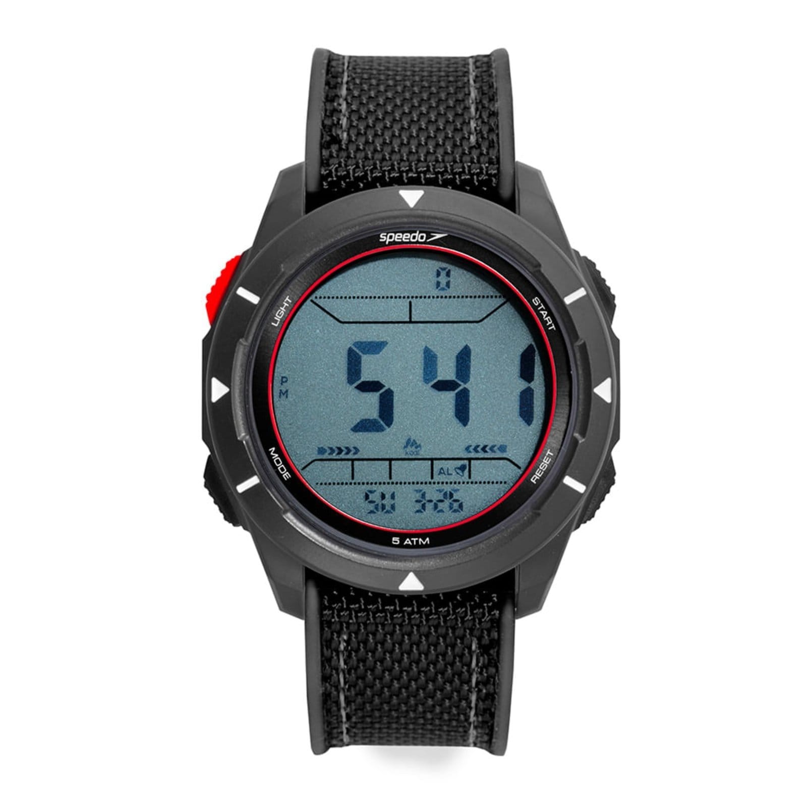 Relógio Masculino Speedo Pedômetro Detalhes Vermelhos