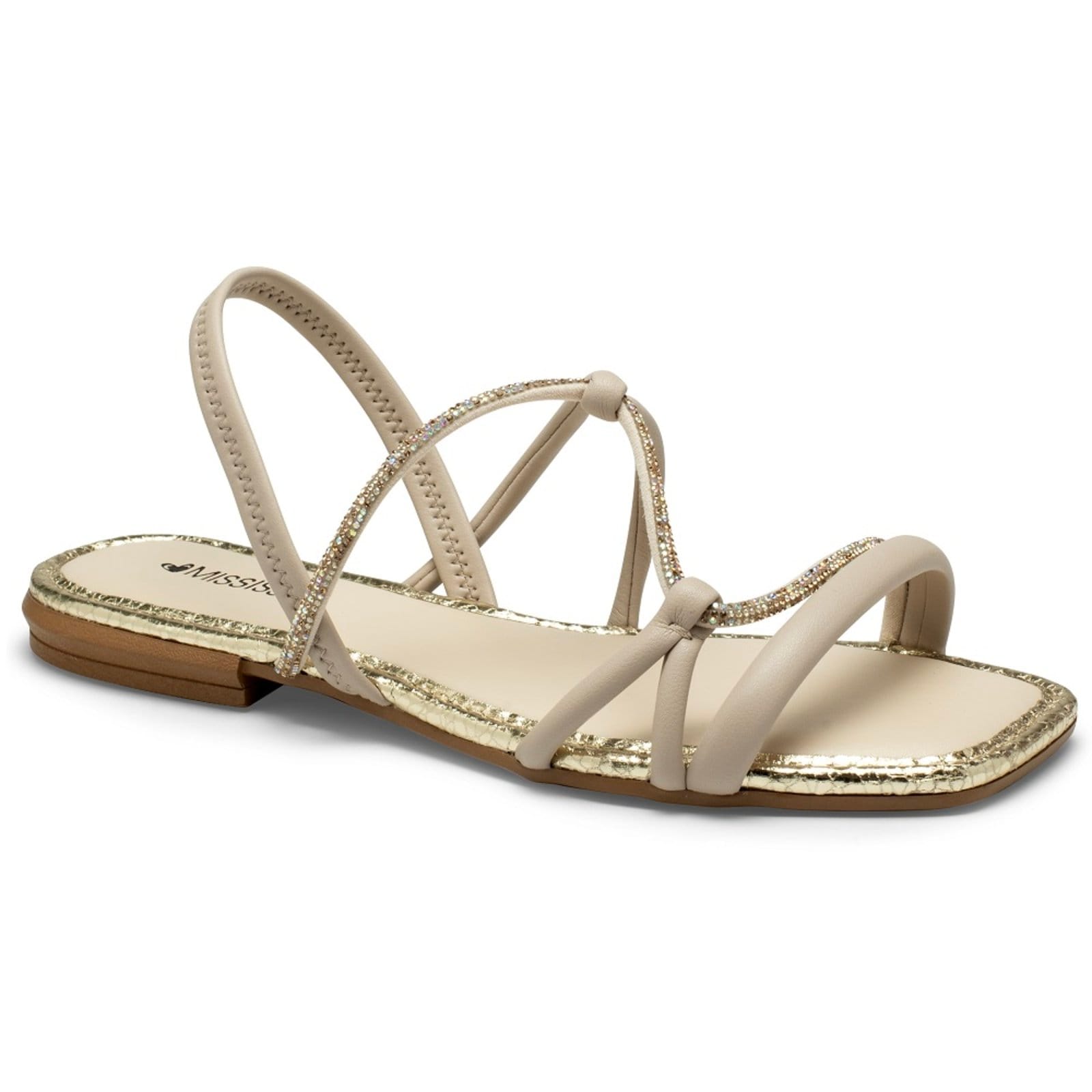 Sandália Rasteira Mississipi MC794 Feminina - Marfim