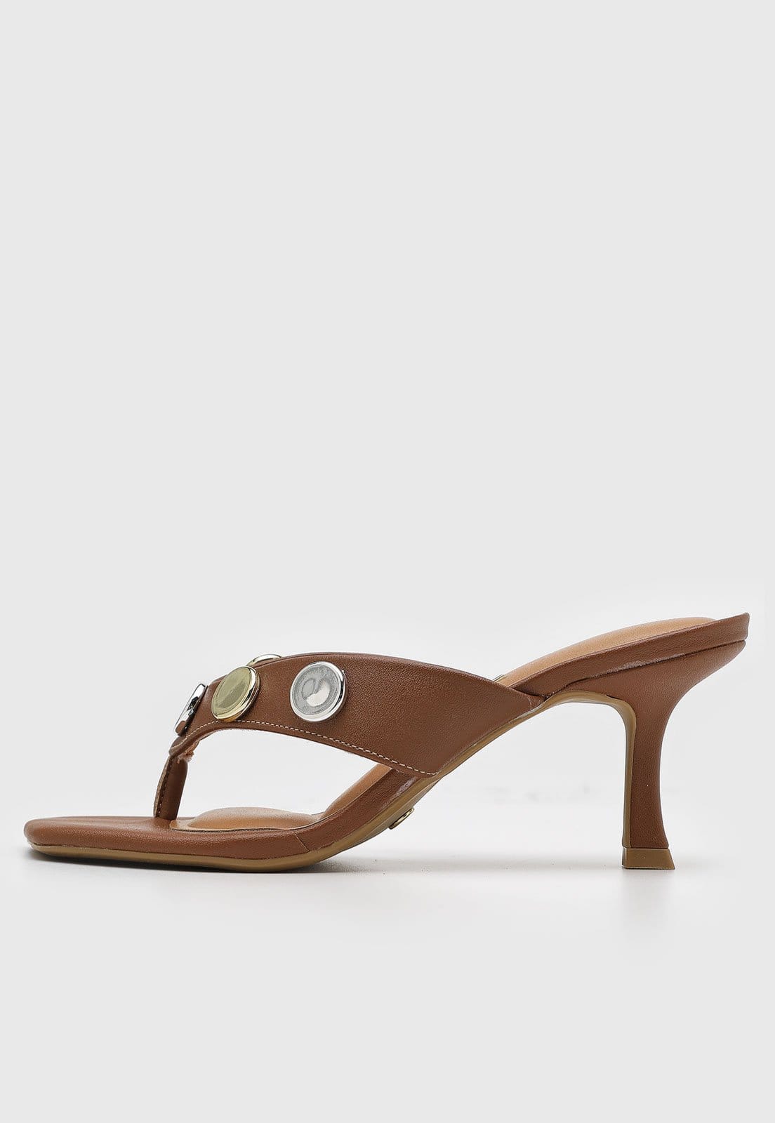 Sandália Feminina Vizzano Salto Médio Tachas