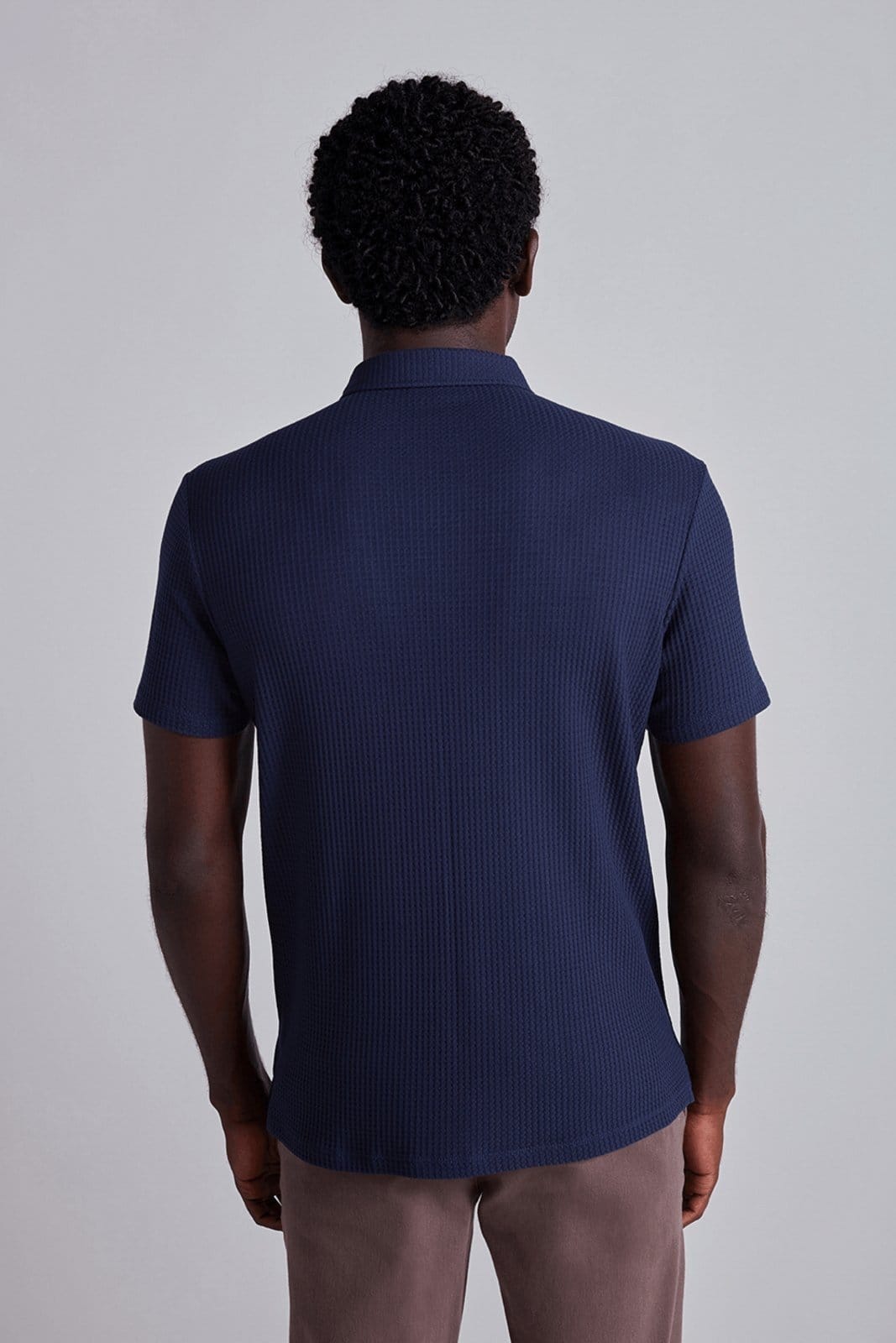 Vista 2 HIGHSTIL Camisa Polo Texturizada Slim Fit HIGHSTIL azul marinho