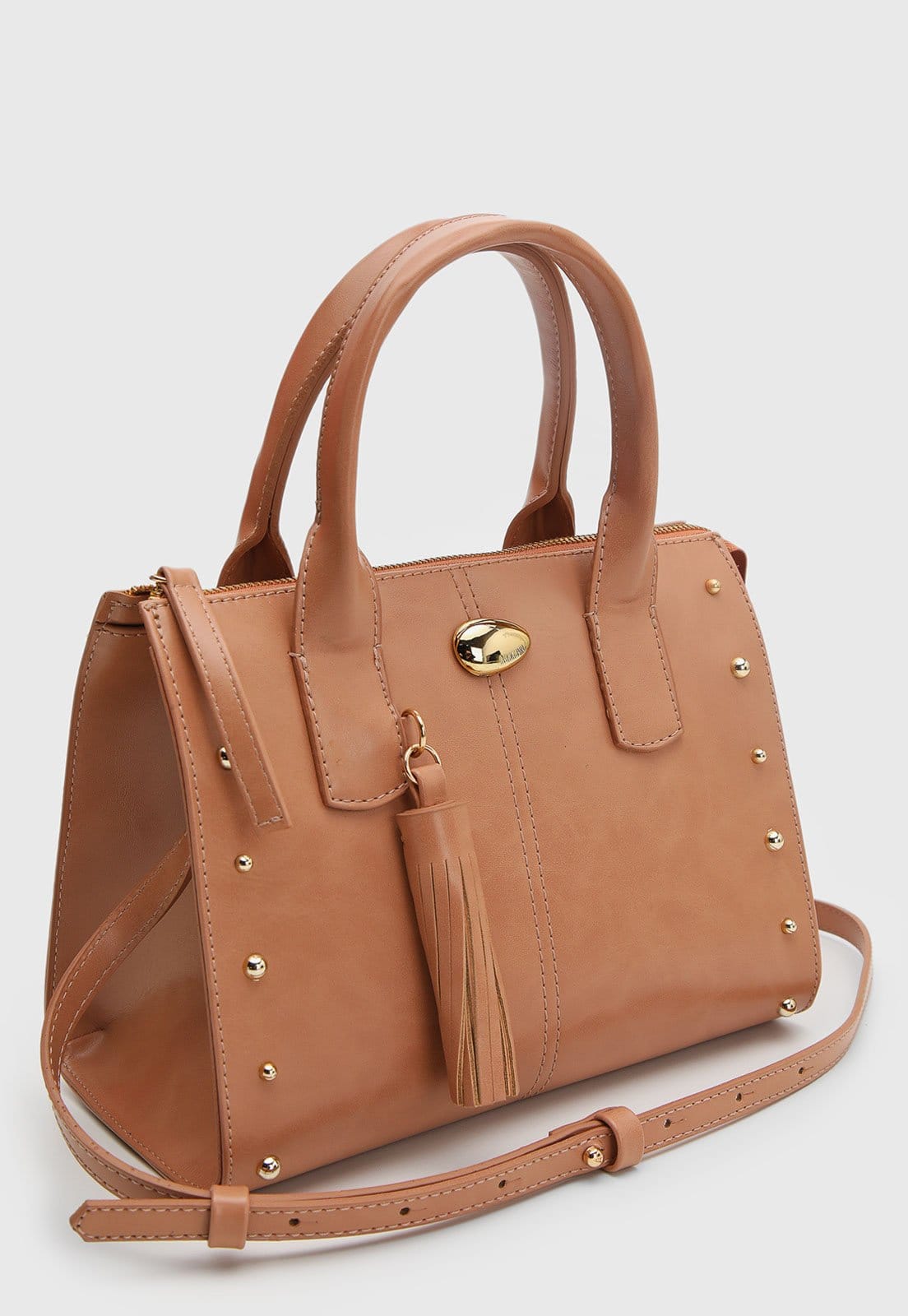 Vista 2 Bolsa Feminina Anacapri Grande Tachas Anacapri caramelo