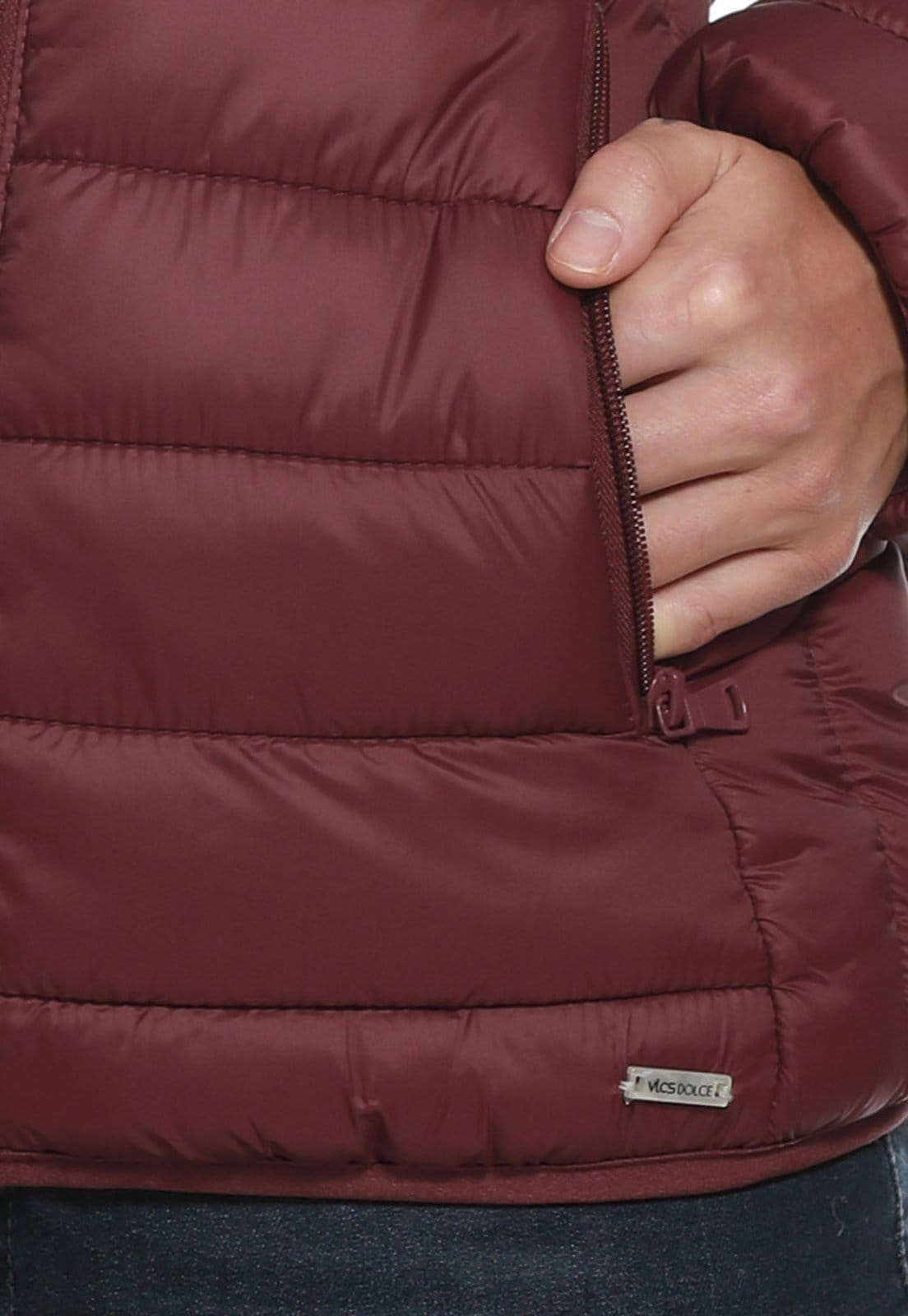 Vista 2 Jaqueta Feminina Minimalista VLCS VLCS VIOLAÇÕES bordô