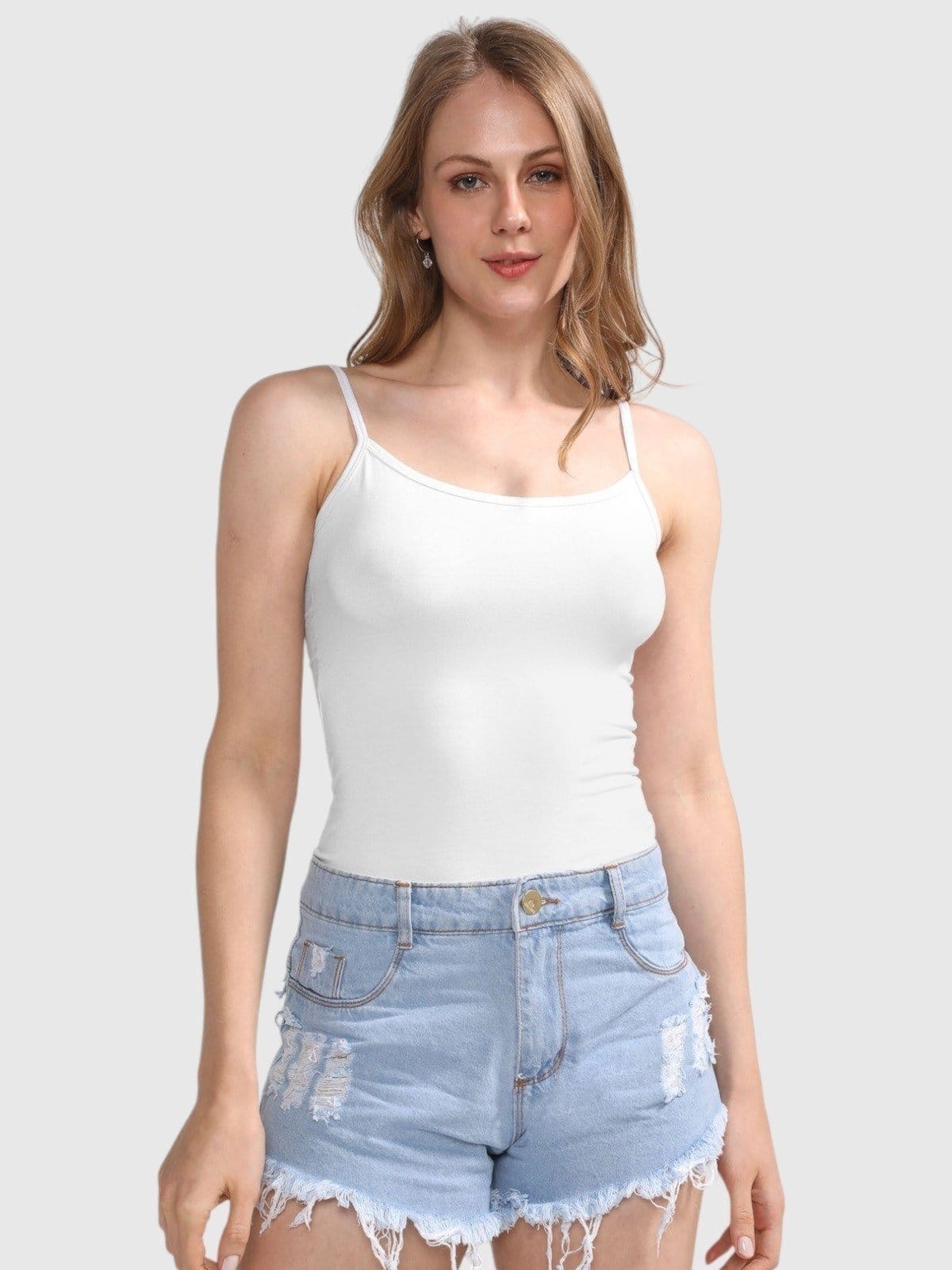 Vista principal Camisa Alça Fina D Bell Outlet Fashion Branca D BELL OUTLET FASHION branco