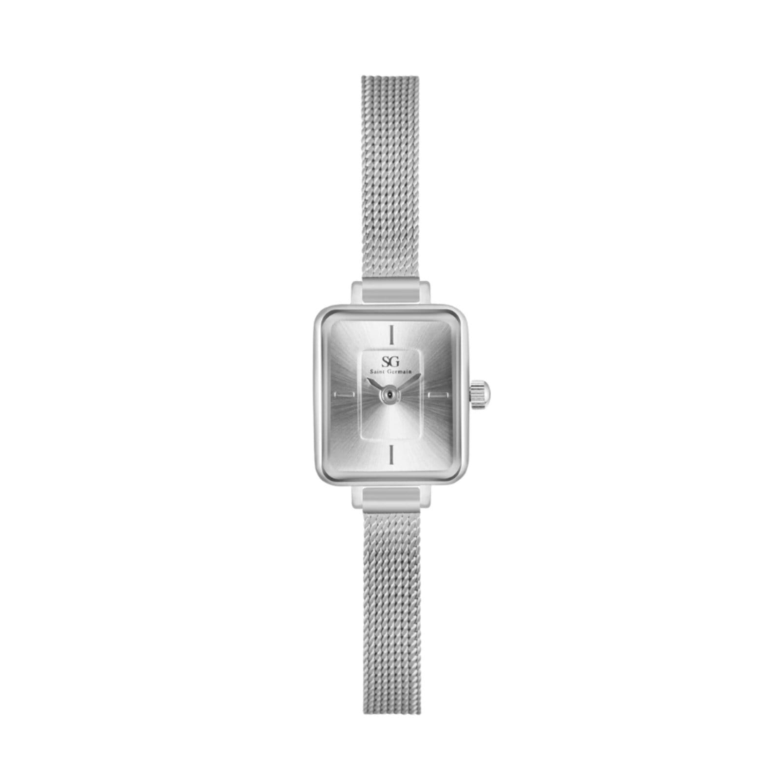 Relógio Feminino Saint Germain Quadrado Prata Square Mini Harlem Full Silver