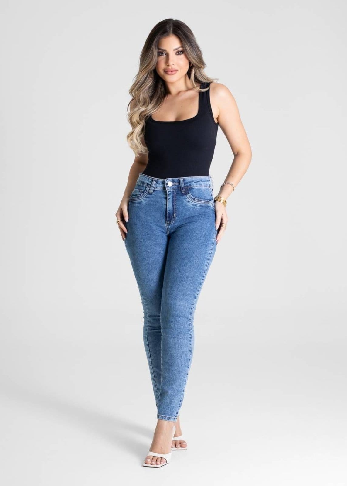 Vista 2 Calça Jeans Sawary Levanta Bumbum - 281149 Sawary azul