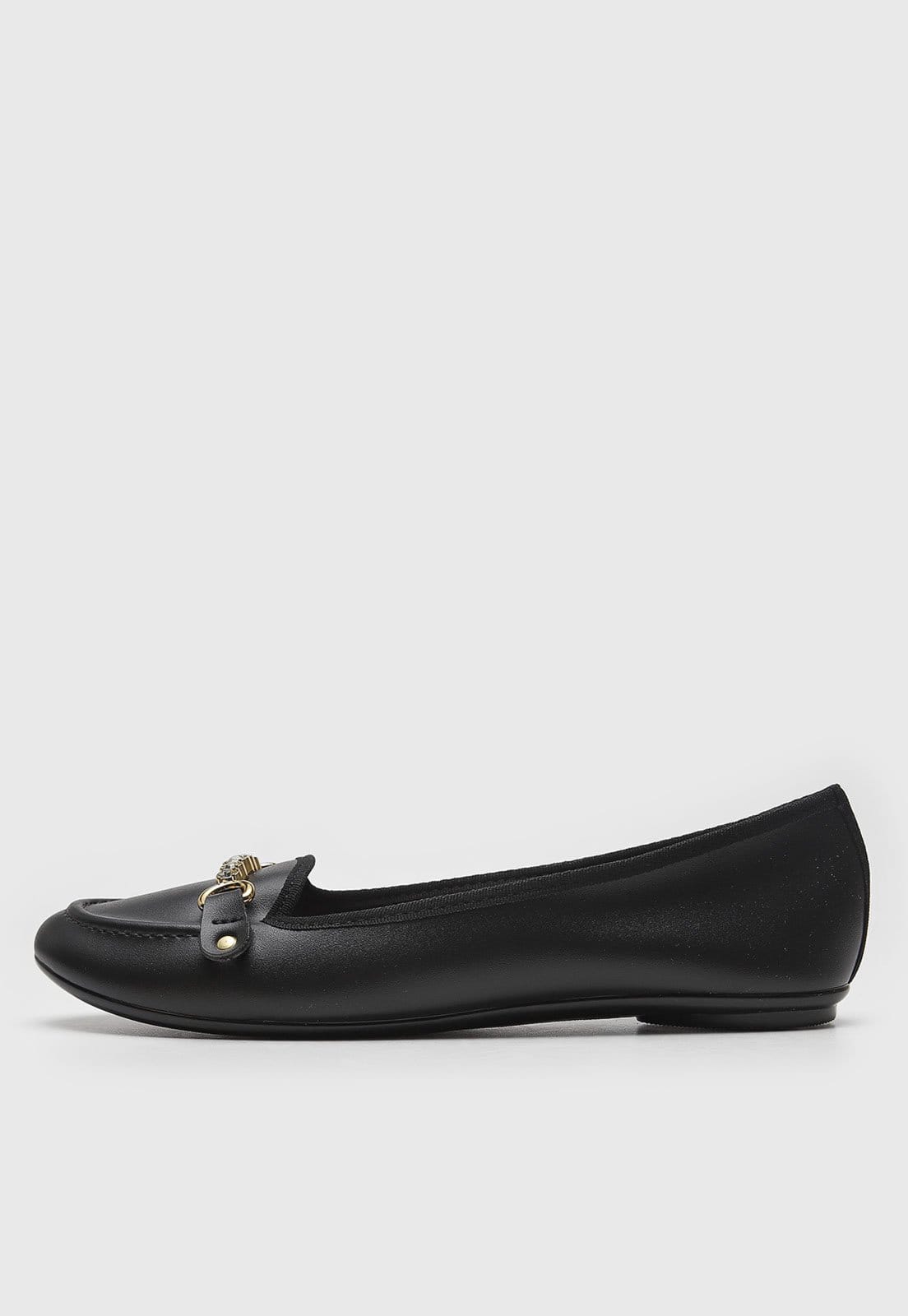 Vista principal Sapatilha Moleca Aplicação Metalizada Preta MOLECA preto