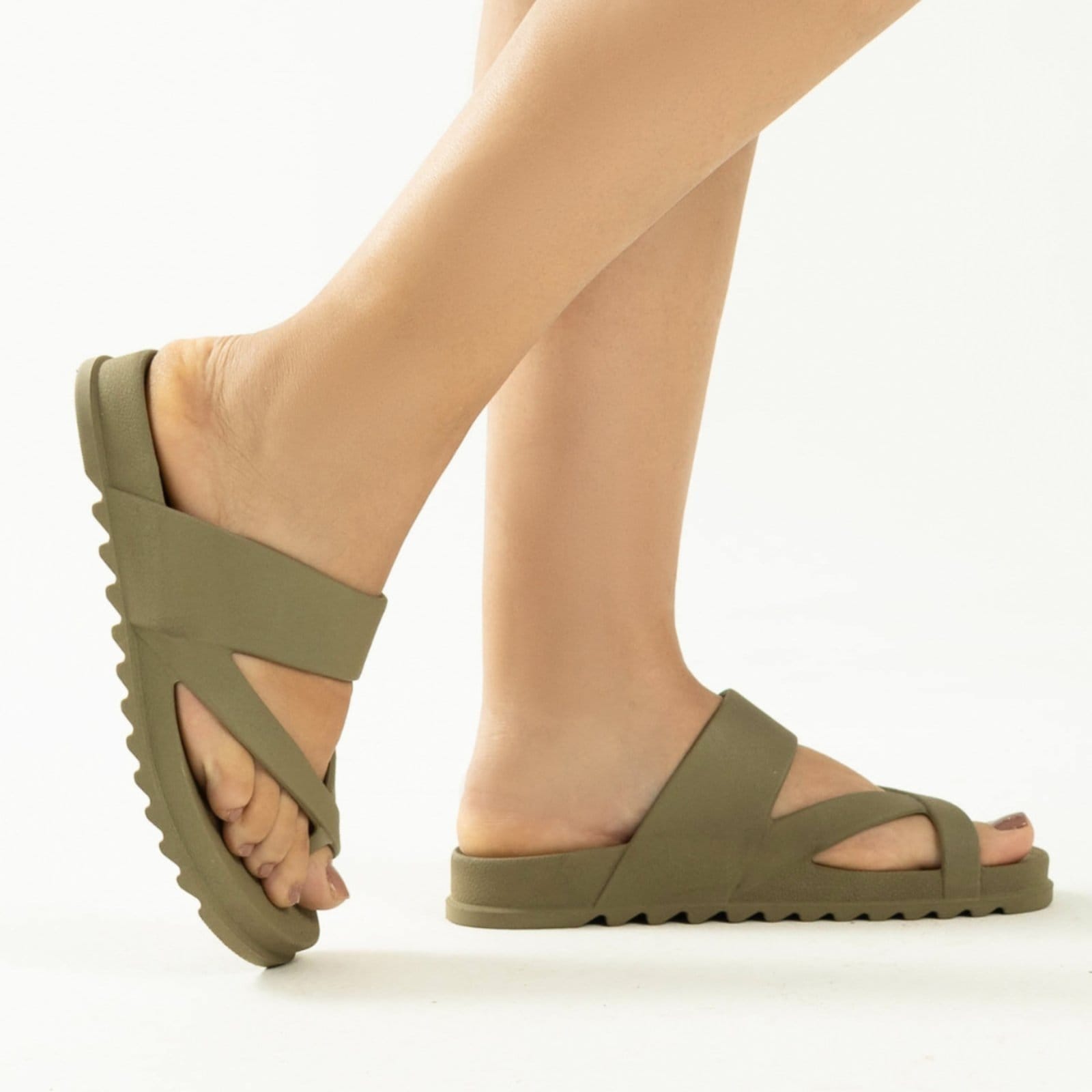 Chinelo Lançamento Feminina De Dedo Militar Tira Slide Confortável Estilo Papete Casual Moda Praia Verão - 2