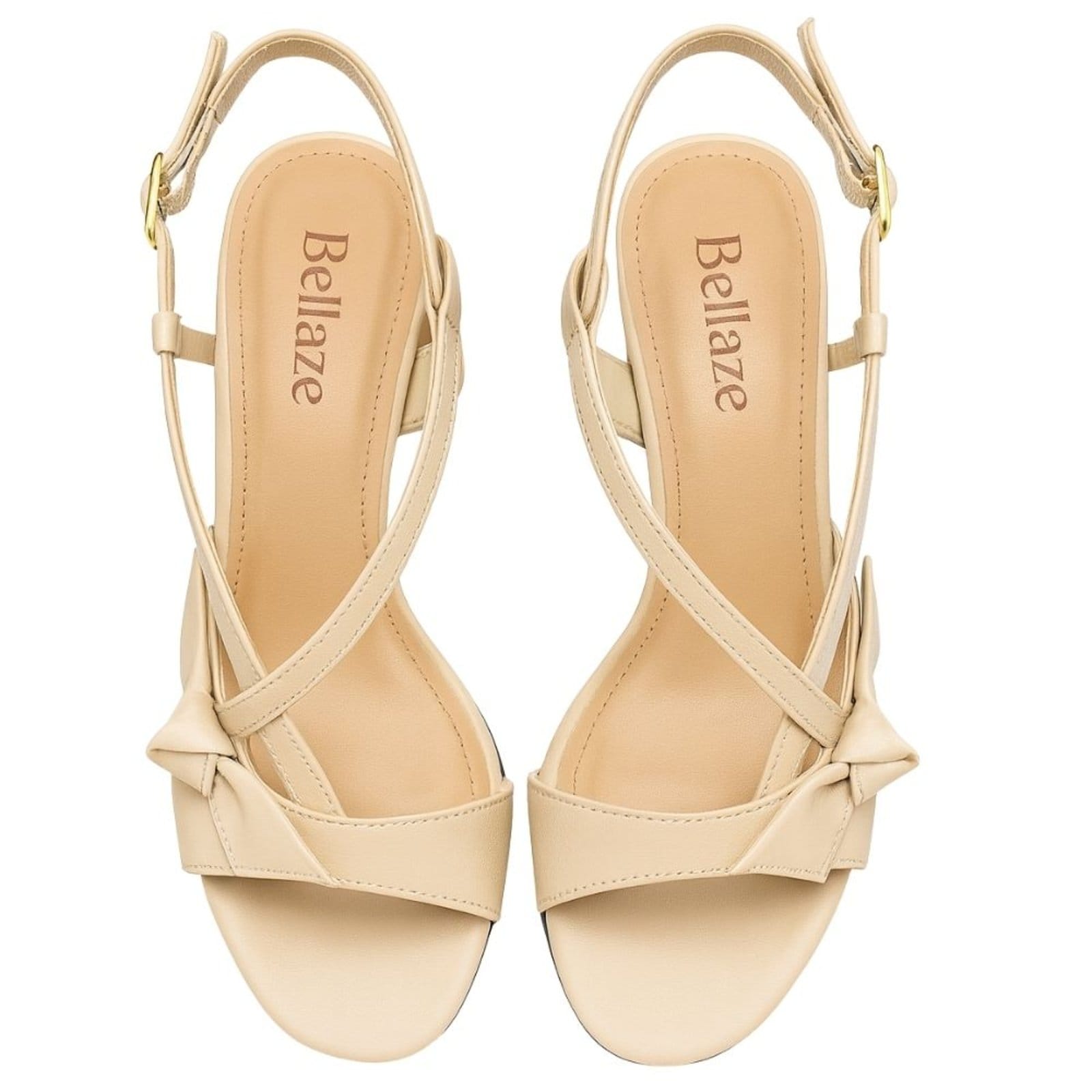 Vista 2 Sandália Bellaze Salto Médio Off White Bellaze off-white white