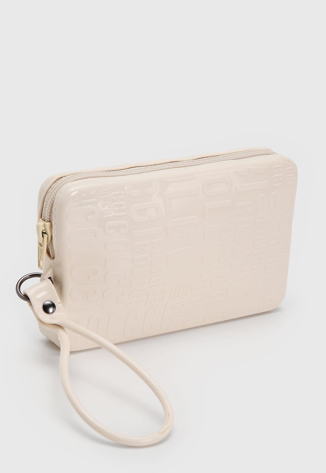 Vista 2 Clutch Colcci Monograma Alça Mão Off-White Colcci off-white white