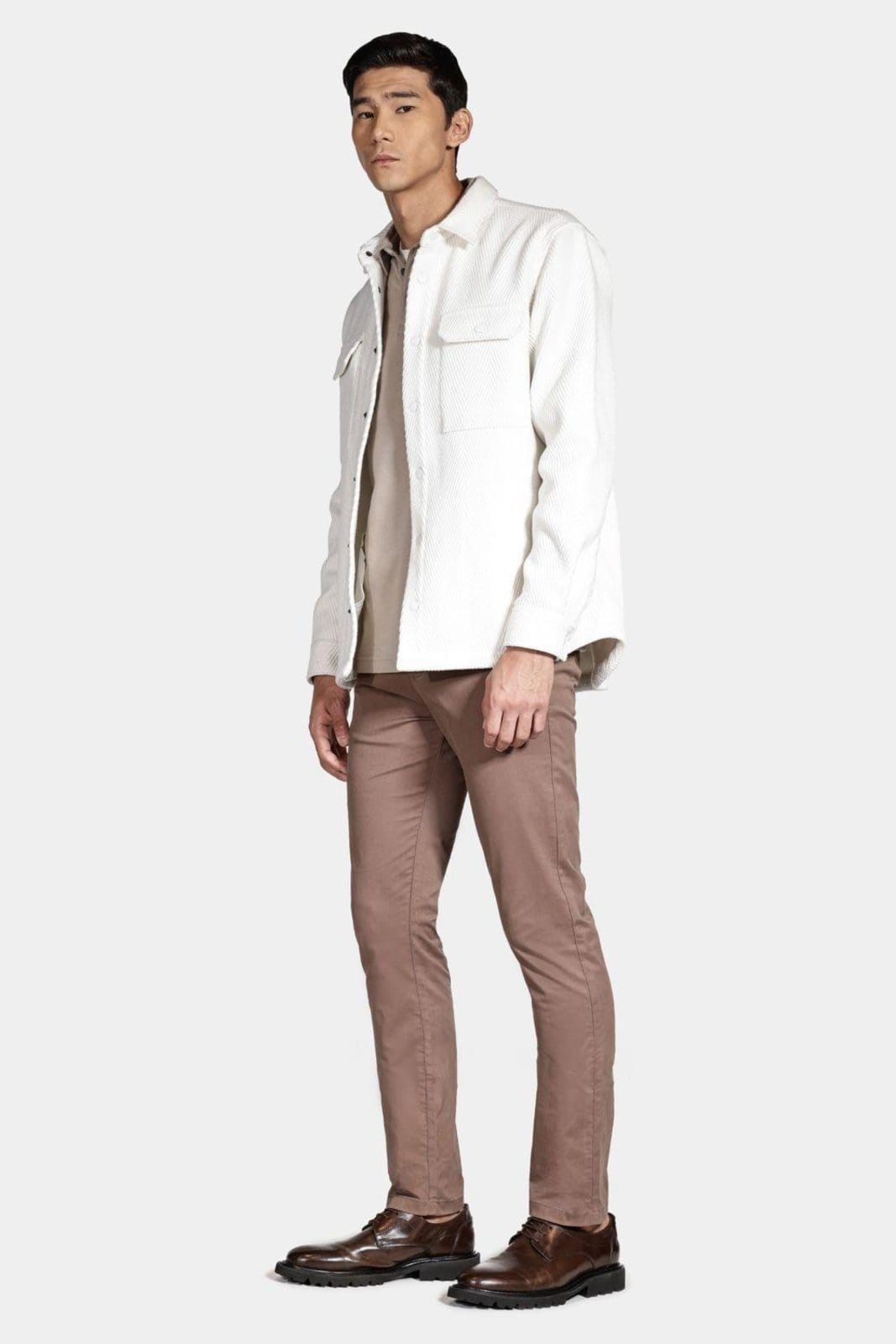 Vista 2 Calça Aramis Sarja Slim Alfaiataria Charuto Aramis marrom