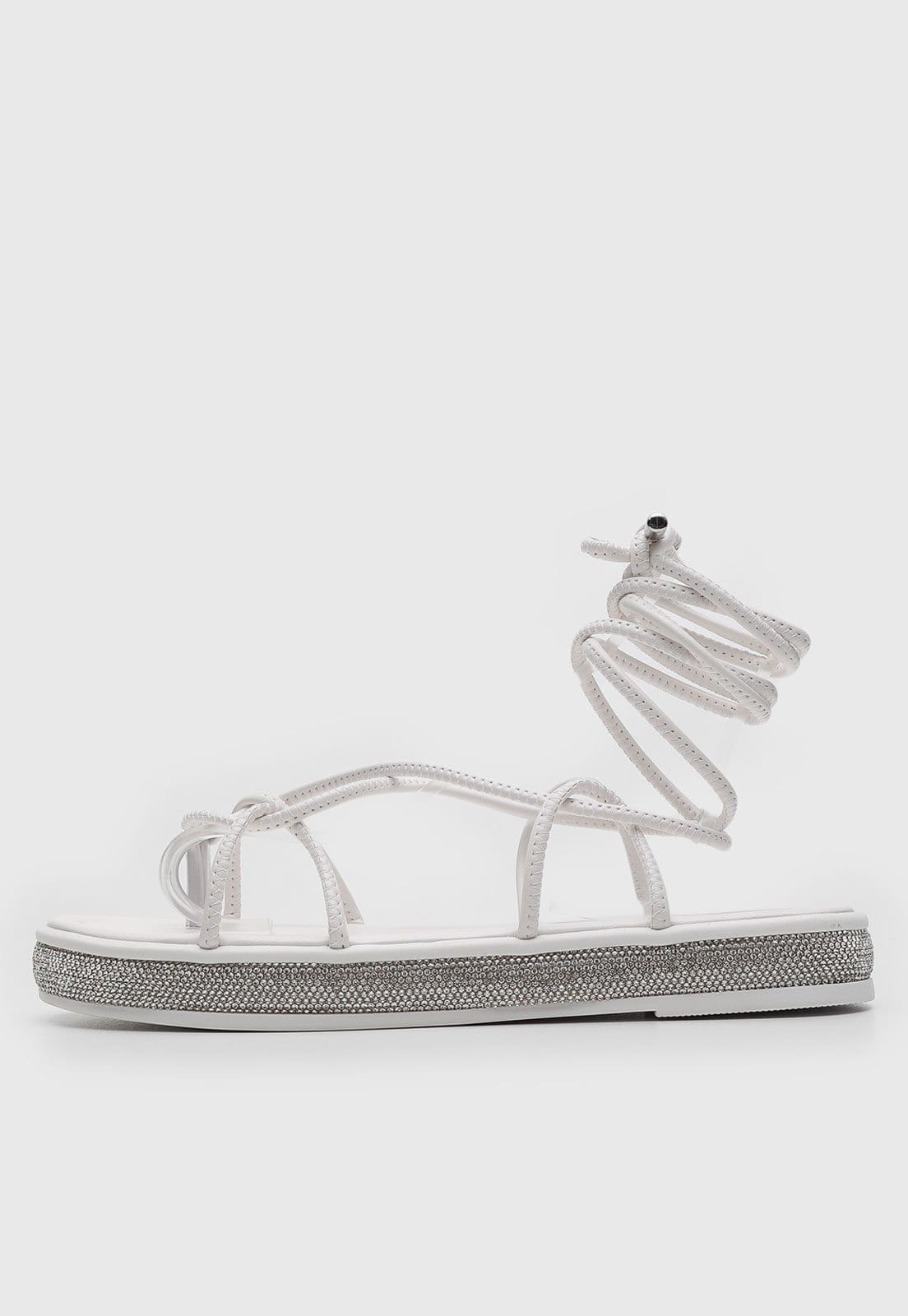 Rasteira Flat Via Marte Hotfix Branca