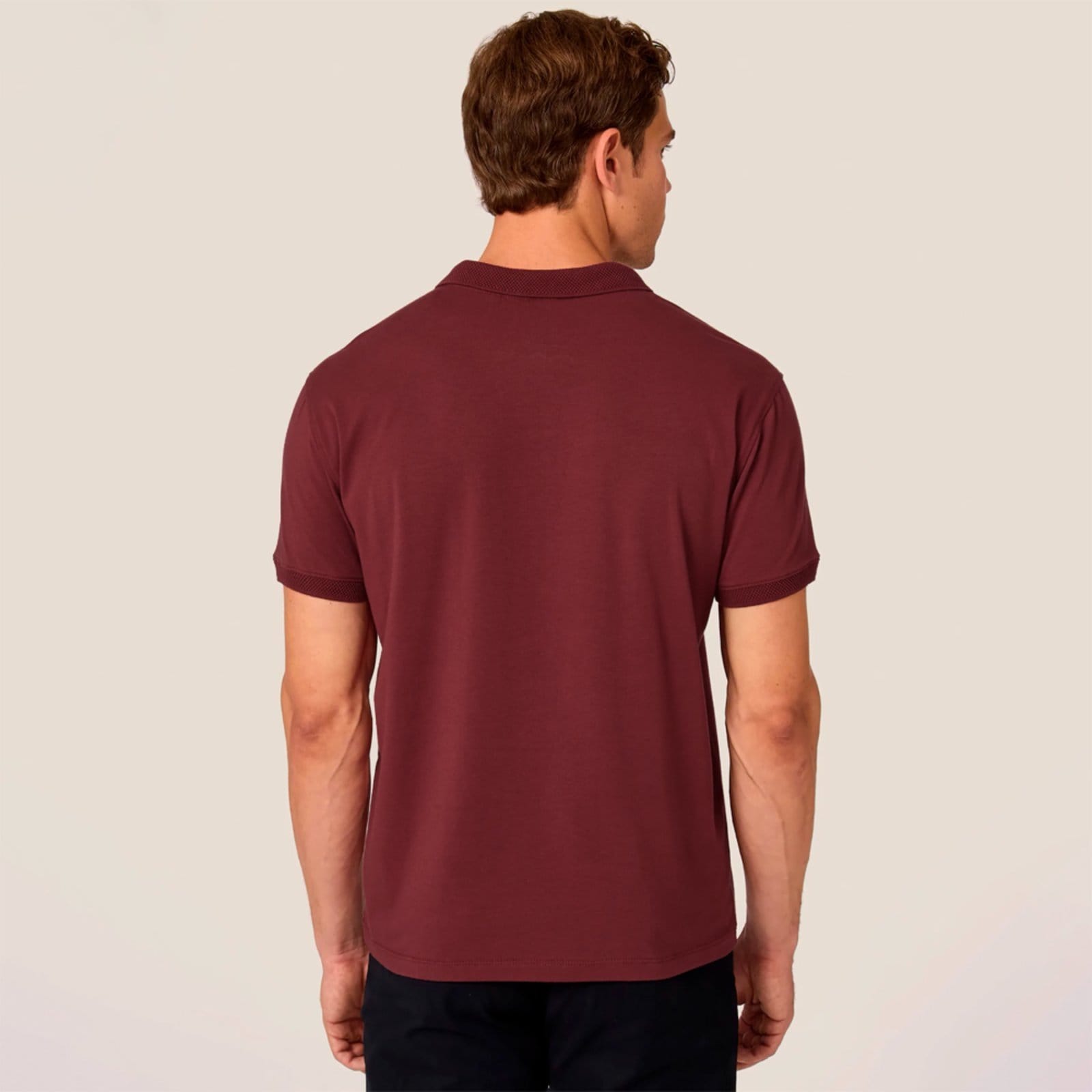 Vista 2 Camisa Polo Dudalina Retilinea Favo Pr26 Masculino Dudalina bordô