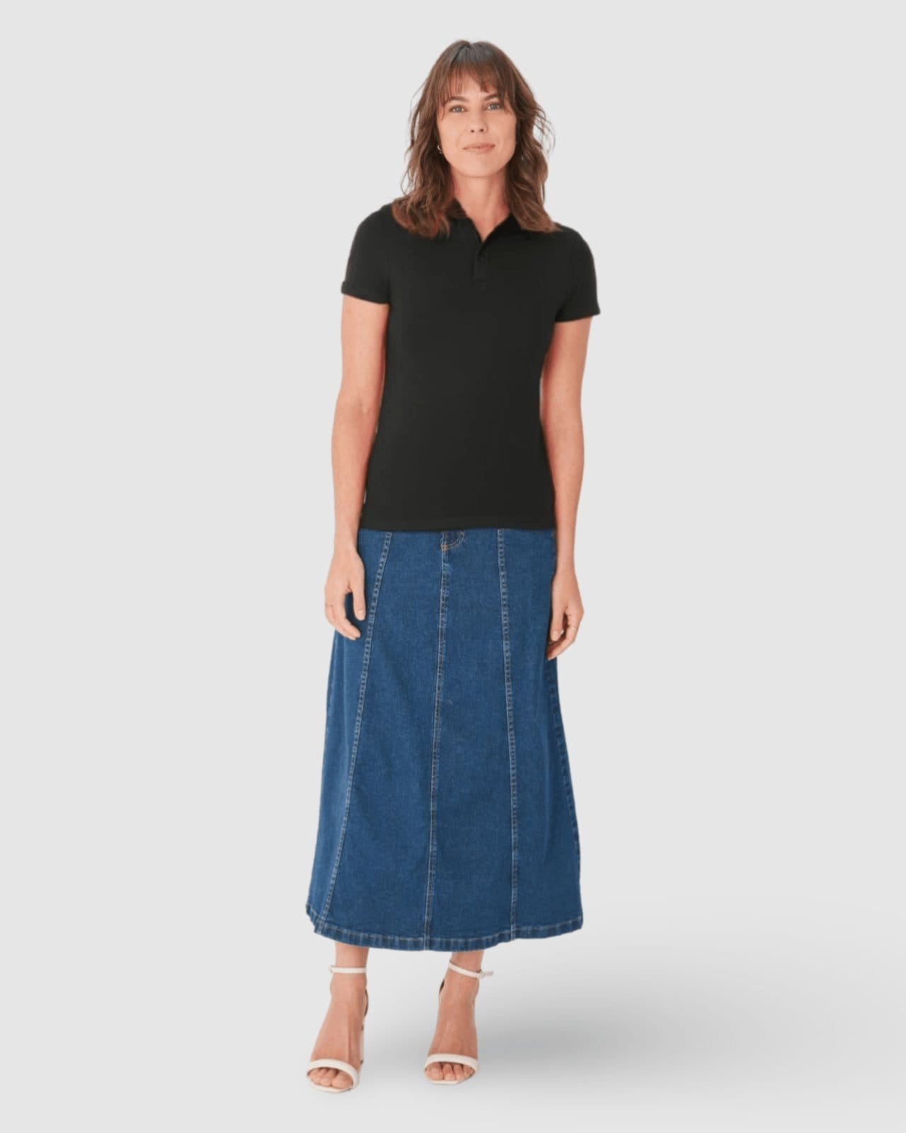 Vista principal Blusa Polo Básica Feminina Com Peitilho Em Piquet Stretch Malwee preto