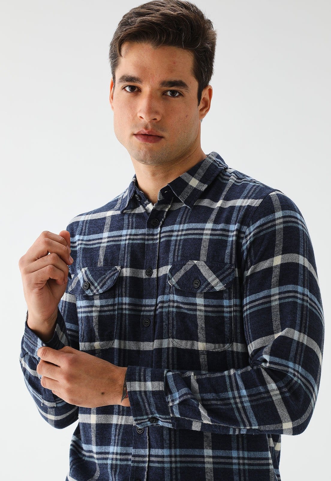 Camisa Vissla Reta Xadrez Azul-Marinho