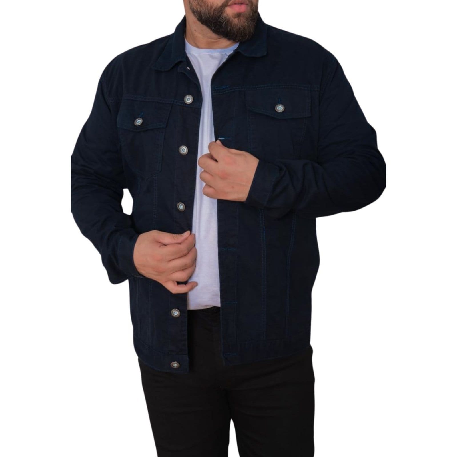 Jaqueta Moda Masculina Plus Size Marinho Sarja
