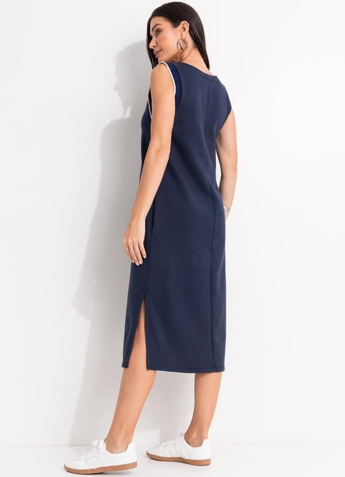 Vista 2 Vestido Em Moletom Quintess Quintess azul