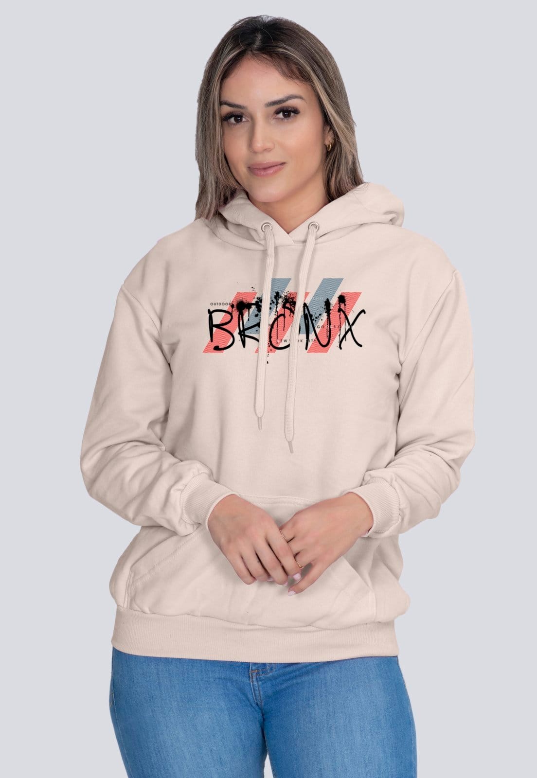Moletom Feminino Flanelado Blusa de Frio Casual Bronx
