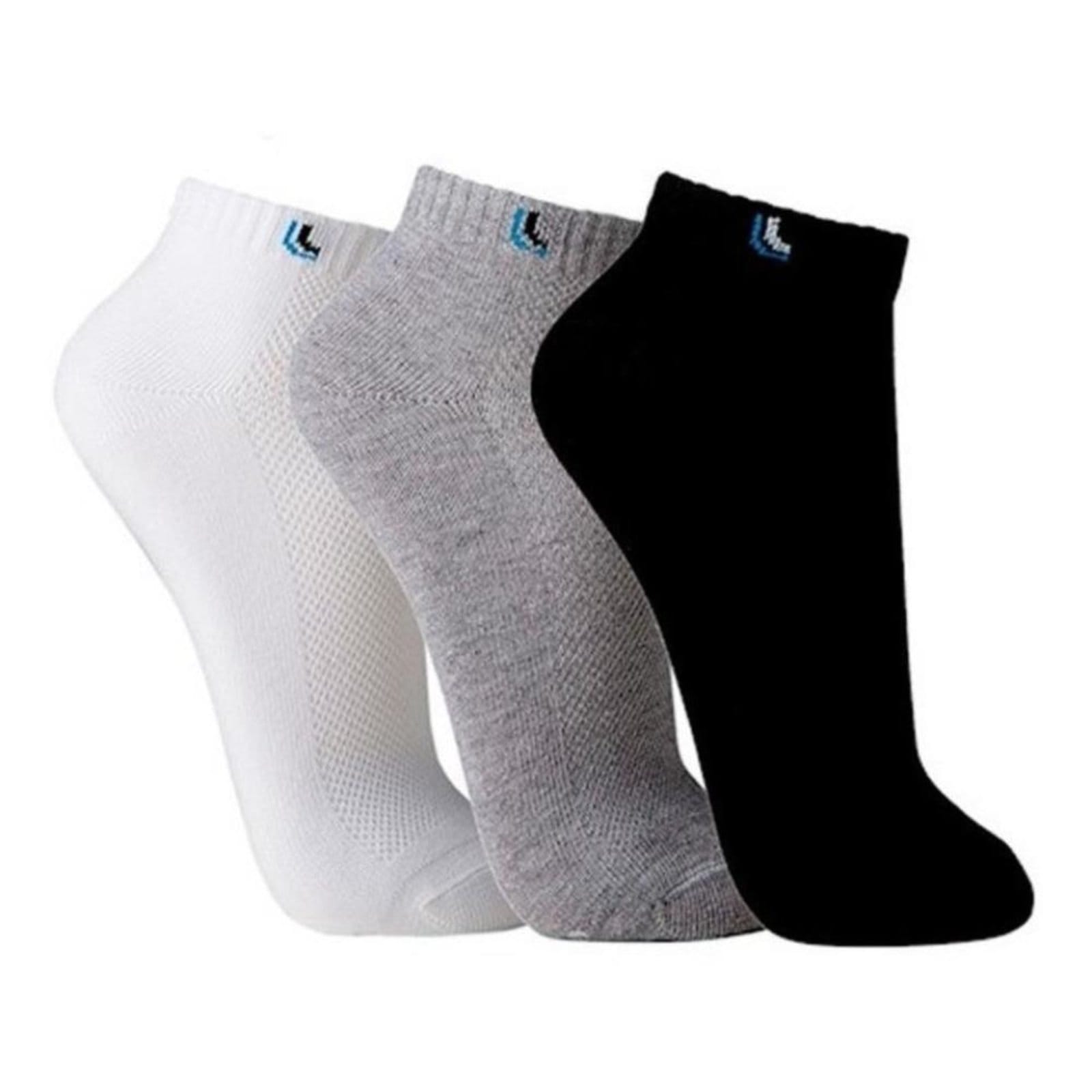 Kit 3 Pares Meia Curta Cano Curto Lupo Algodão Sport 3225 Preto/Cinza