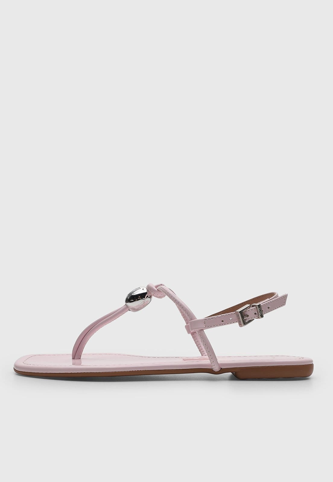 Rasteira Feminina Santa Lolla Detalhe Metálico Claro