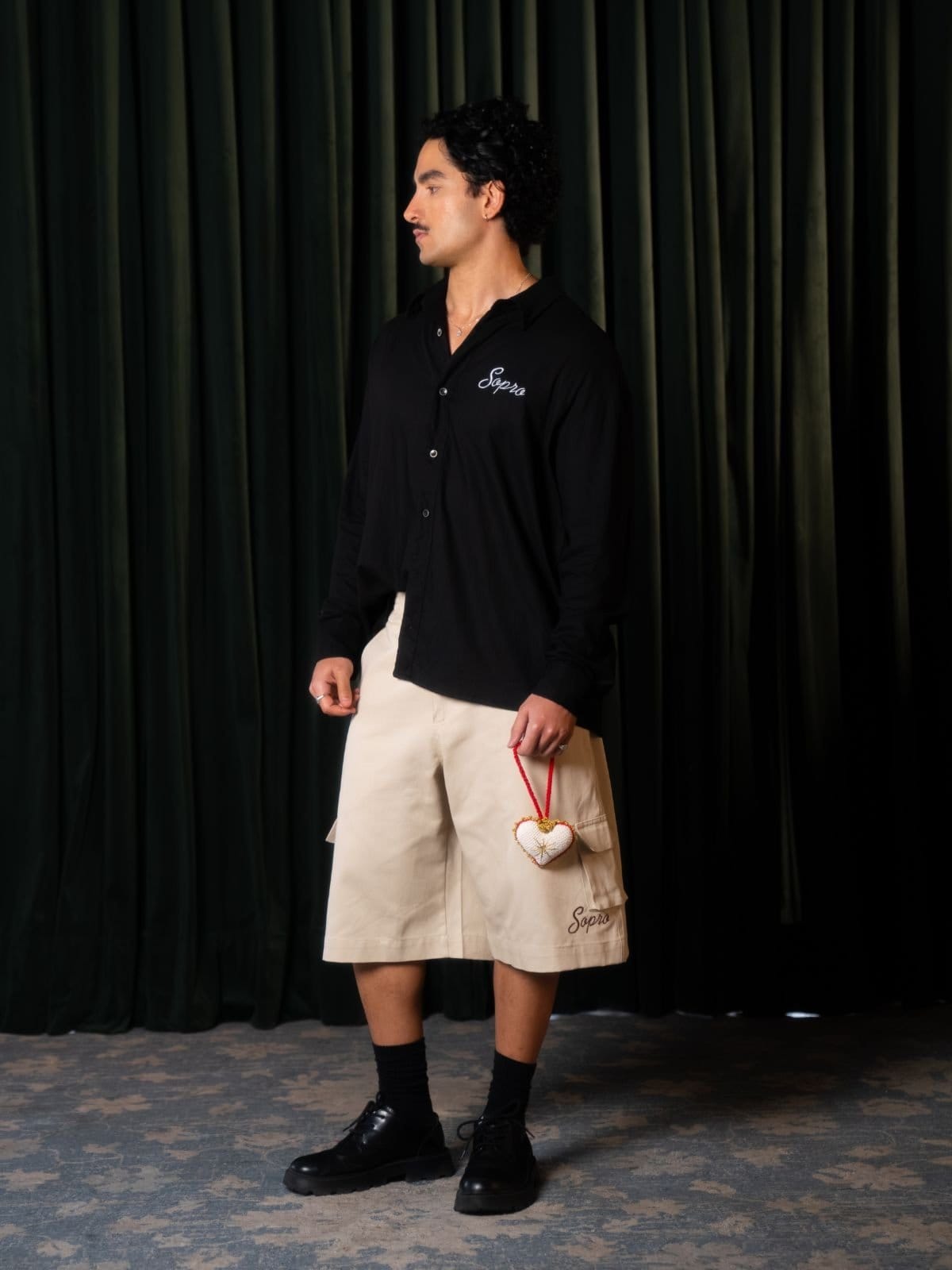 Vista 2 Bermuda Cargo Sopro Moldura Sopro bege