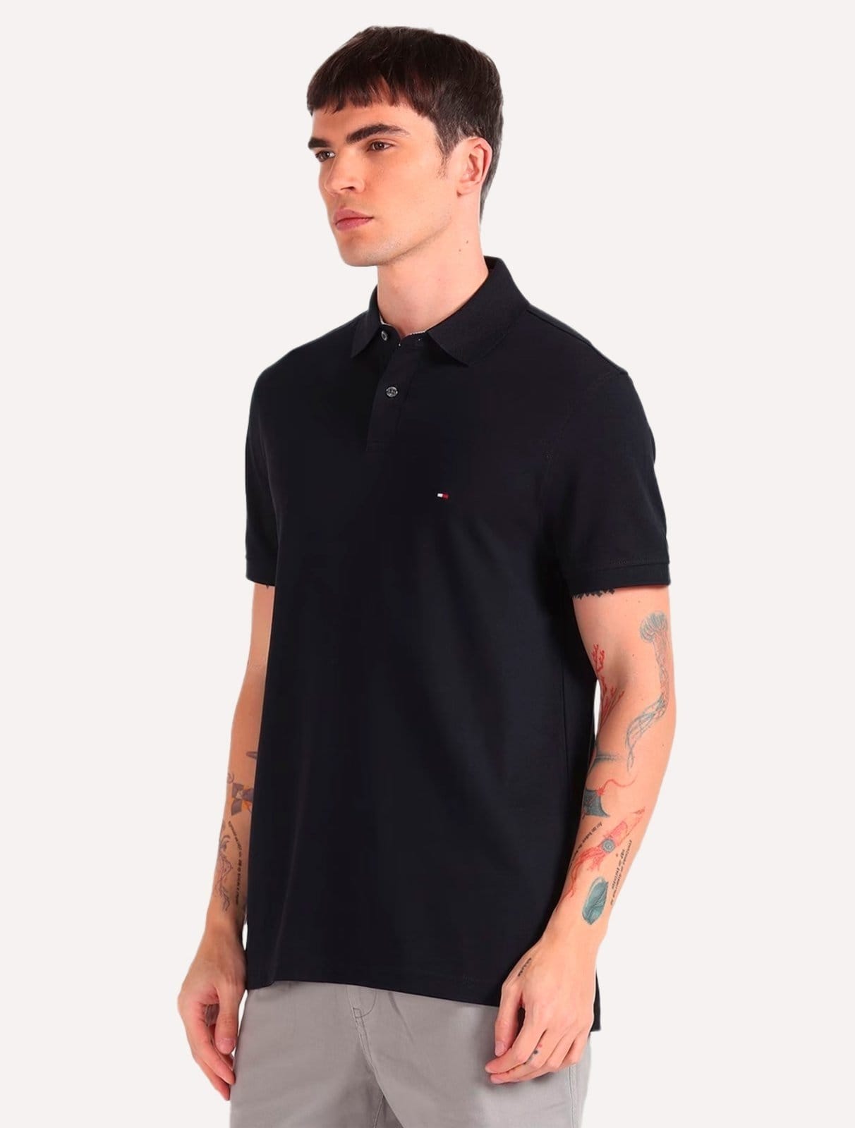 Vista 2 Polo Tommy Hilfiger Masculina Regular 1985 Marinho Tommy Hilfiger azul/azul marinho azul