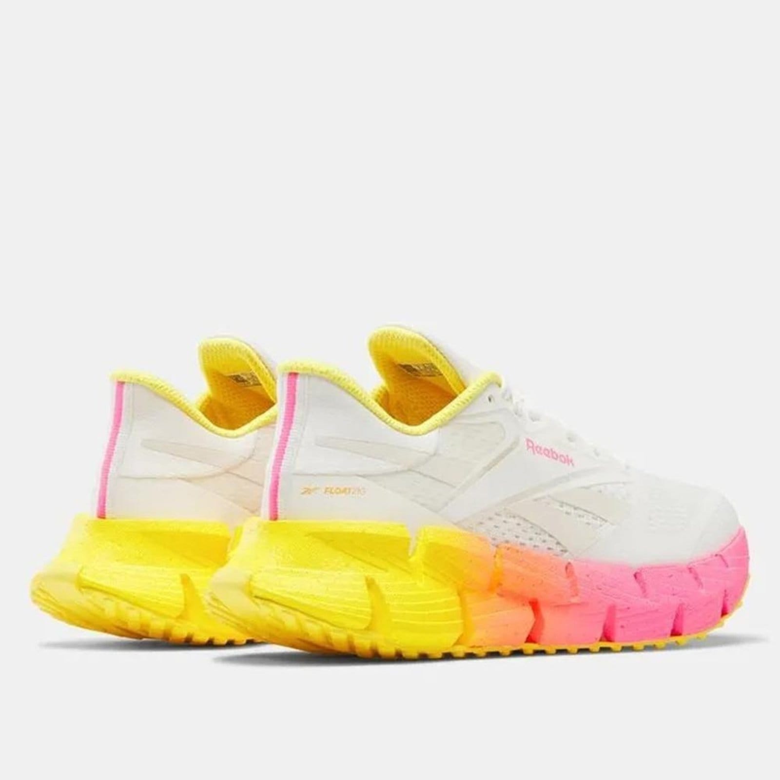 Vista 2 Tênis Reebok Floatzig 1 Feminino Chalk/Sand/Pink Reebok branco sand