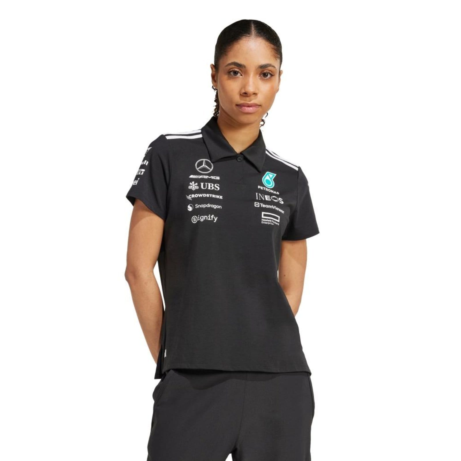 Vista principal Camisa Polo Preta Mercedes - AMG Petronas Formula One Team adidas Performance adidas performance preto