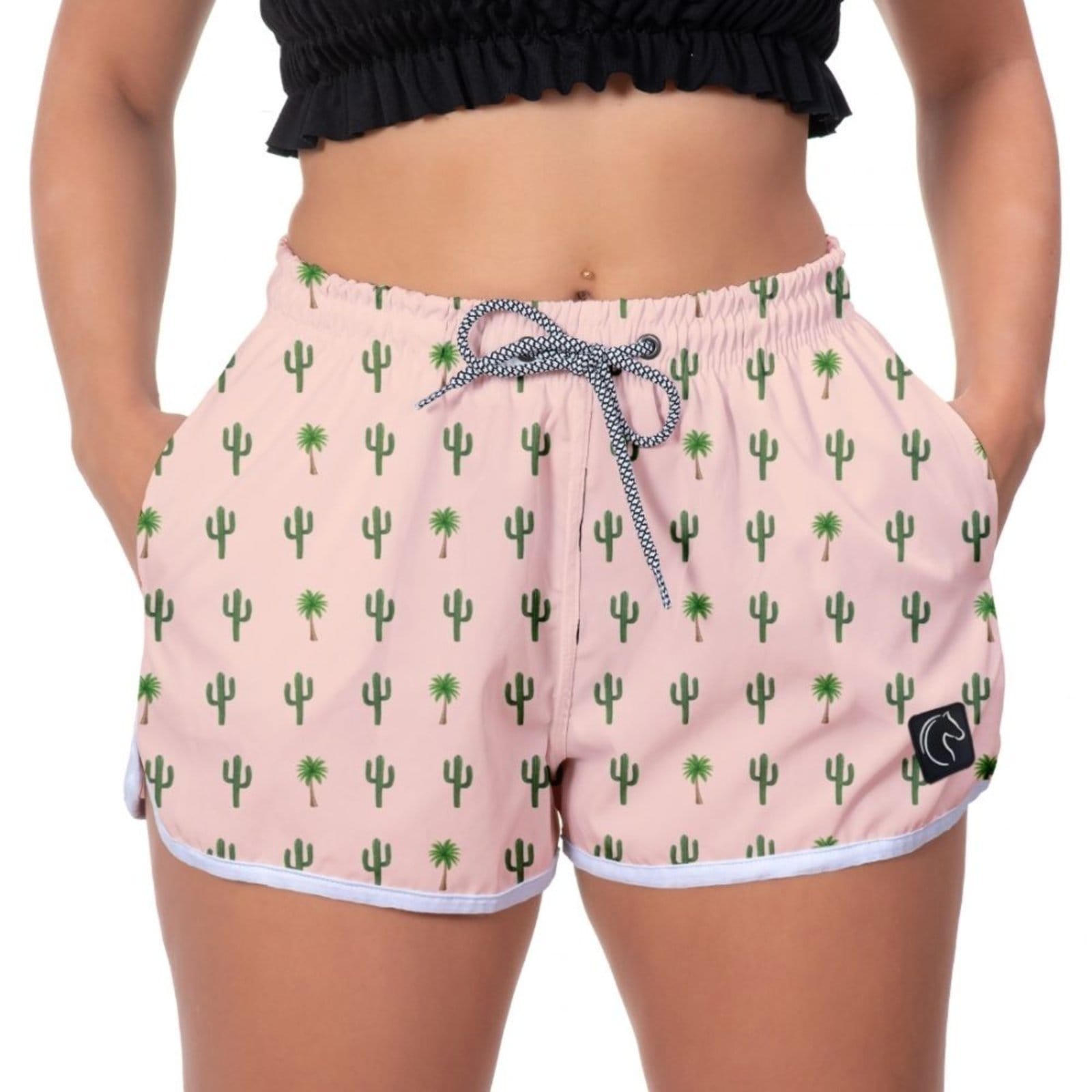 Short Feminino W2 Premium com Elástico e Cordão Ajustável Bolsos Laterais e Secagem Rápida Casual Praia ou Academia Cacto
