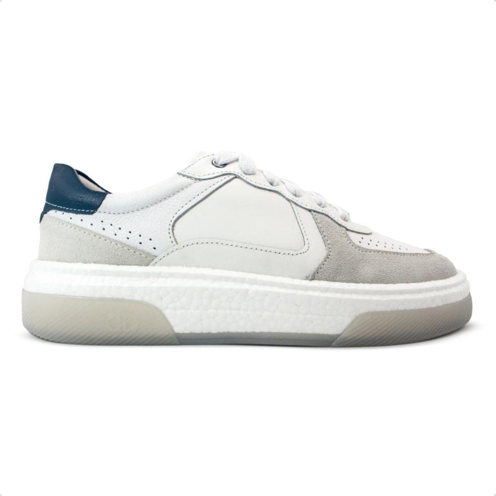 Tênis de Couro Democrata Masculino Denim Beat Pulse 623101 Branco