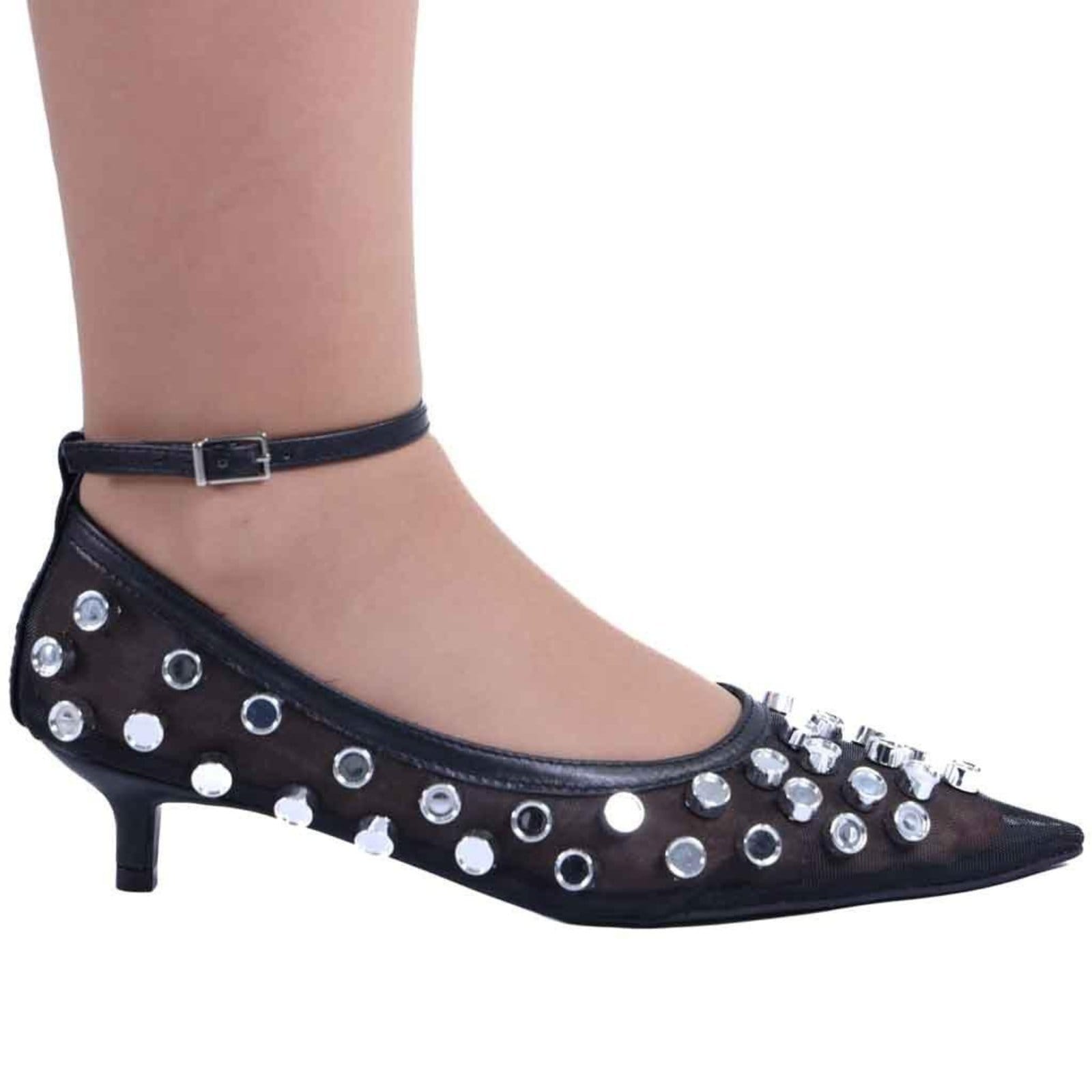 Sapatilha Feminina Zariff com Salto e Maxi Esferas 2036-6353 Preto