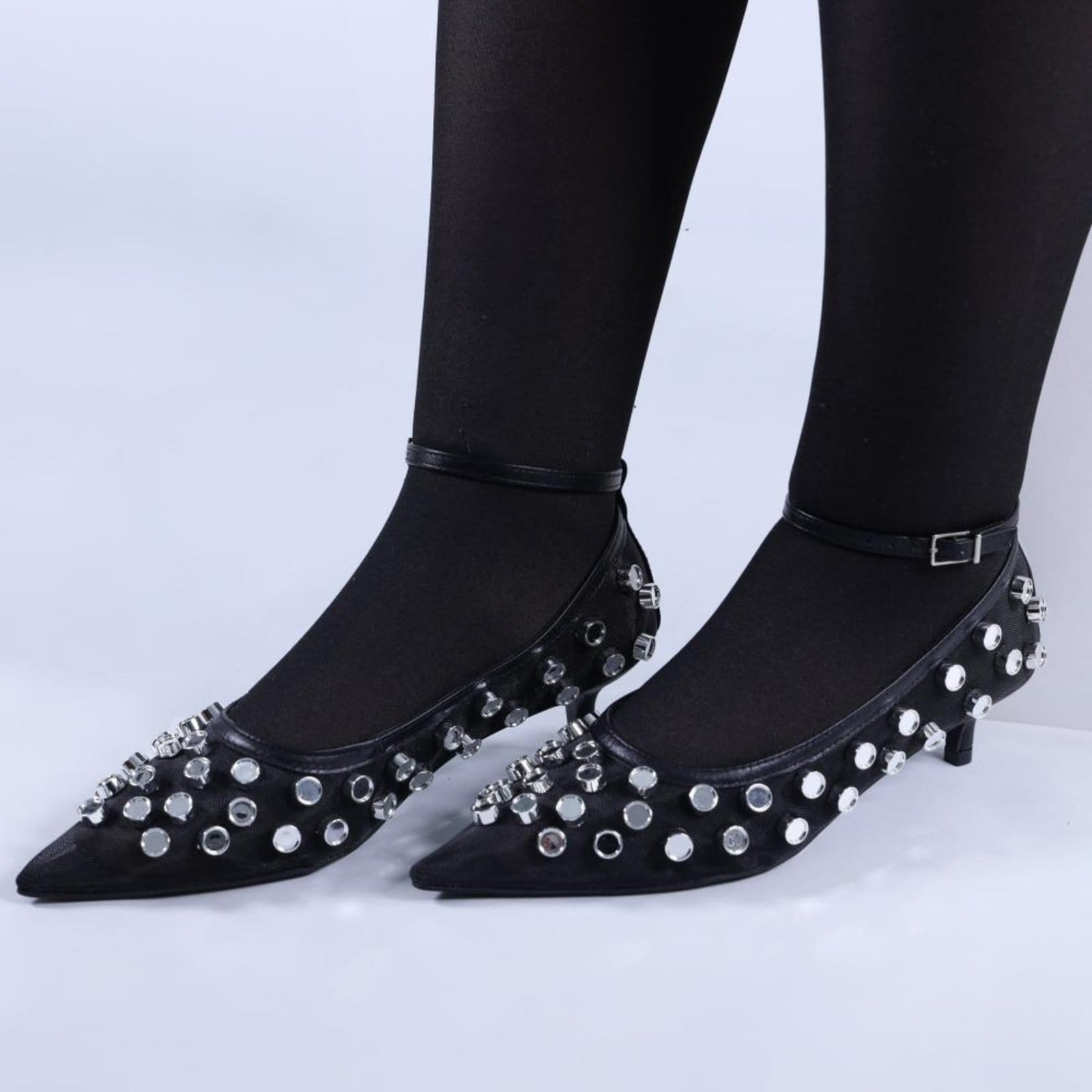 Vista 2 Sapatilha Feminina Zariff com Salto e Maxi Esferas 2036-6353 Preto Zariff incolor