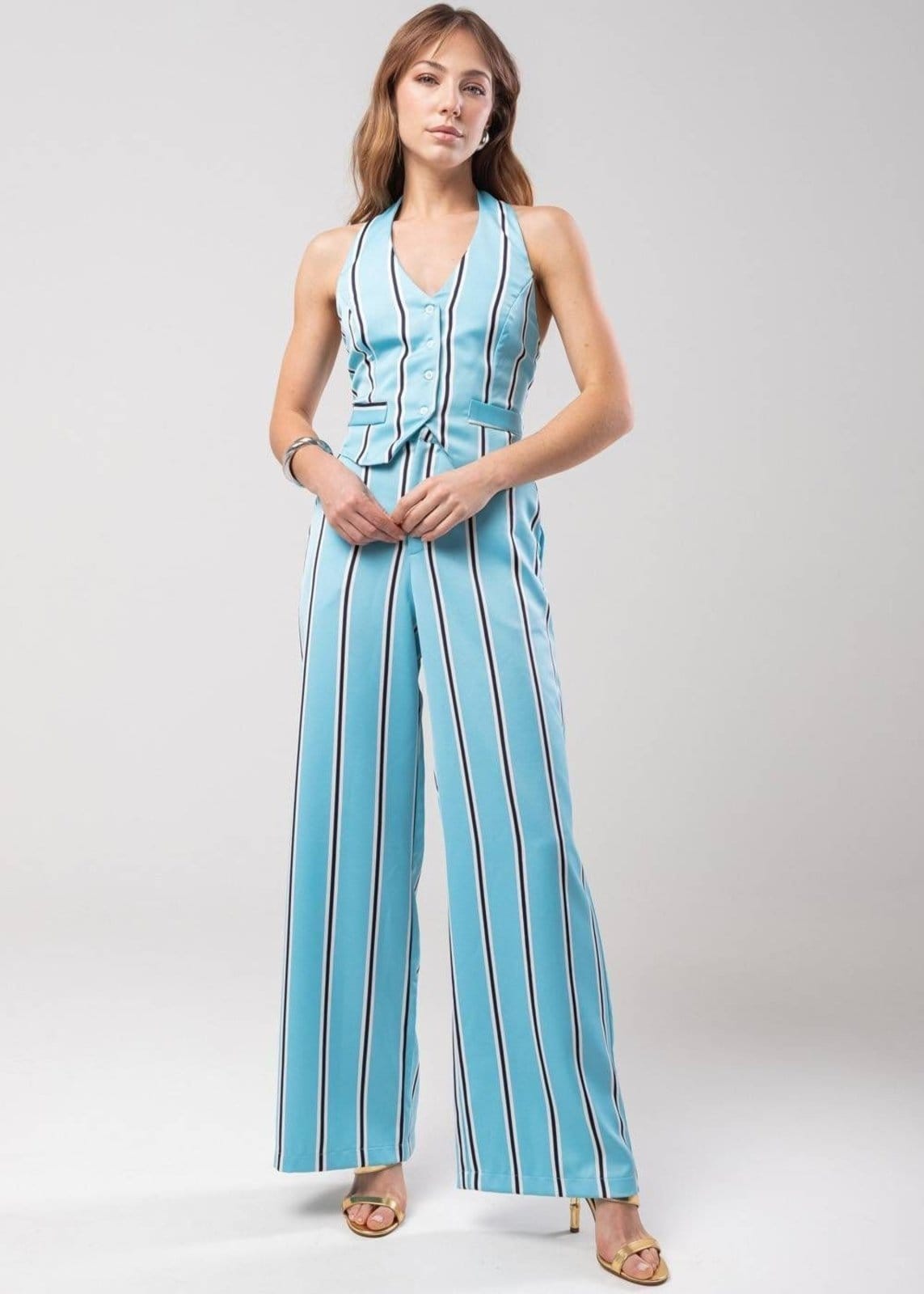 Vista 2 Calça sawary Wide Linear - 279710 Sawary azul