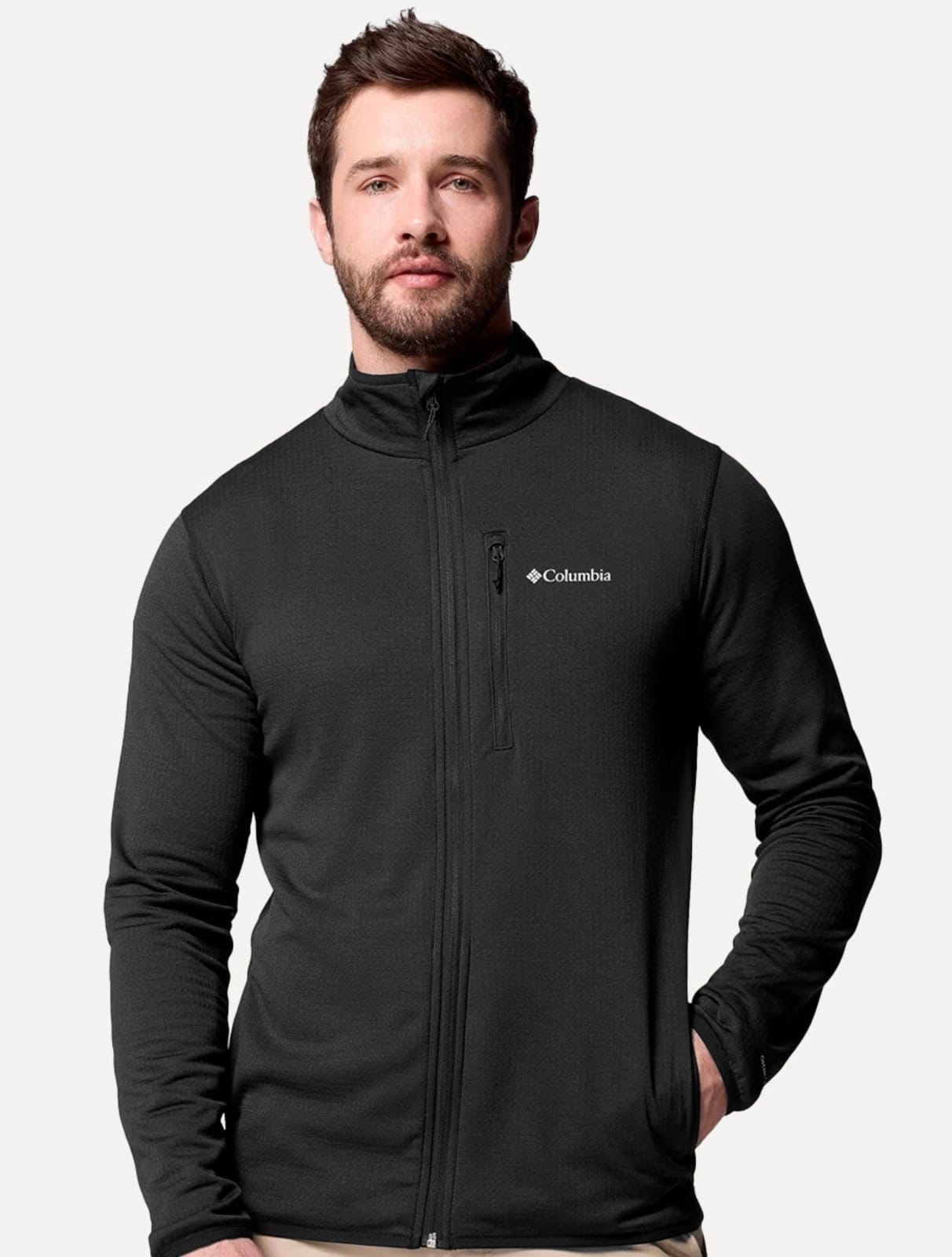 Jaqueta Columbia Masculina Fleece Hike Grid Full Zip