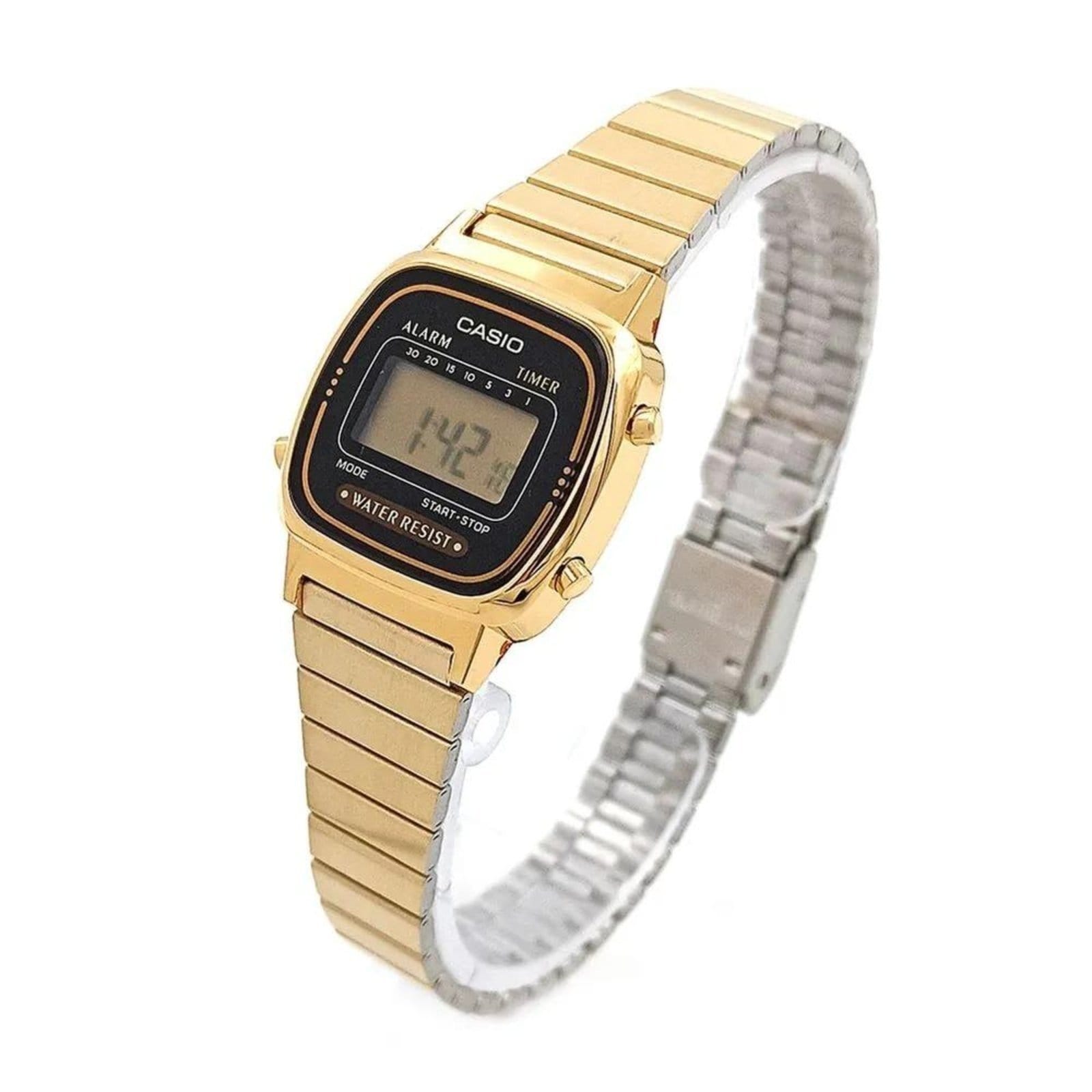 Relógio Casio Vintage LA670WGA-1DF Preto/Dourado - 2