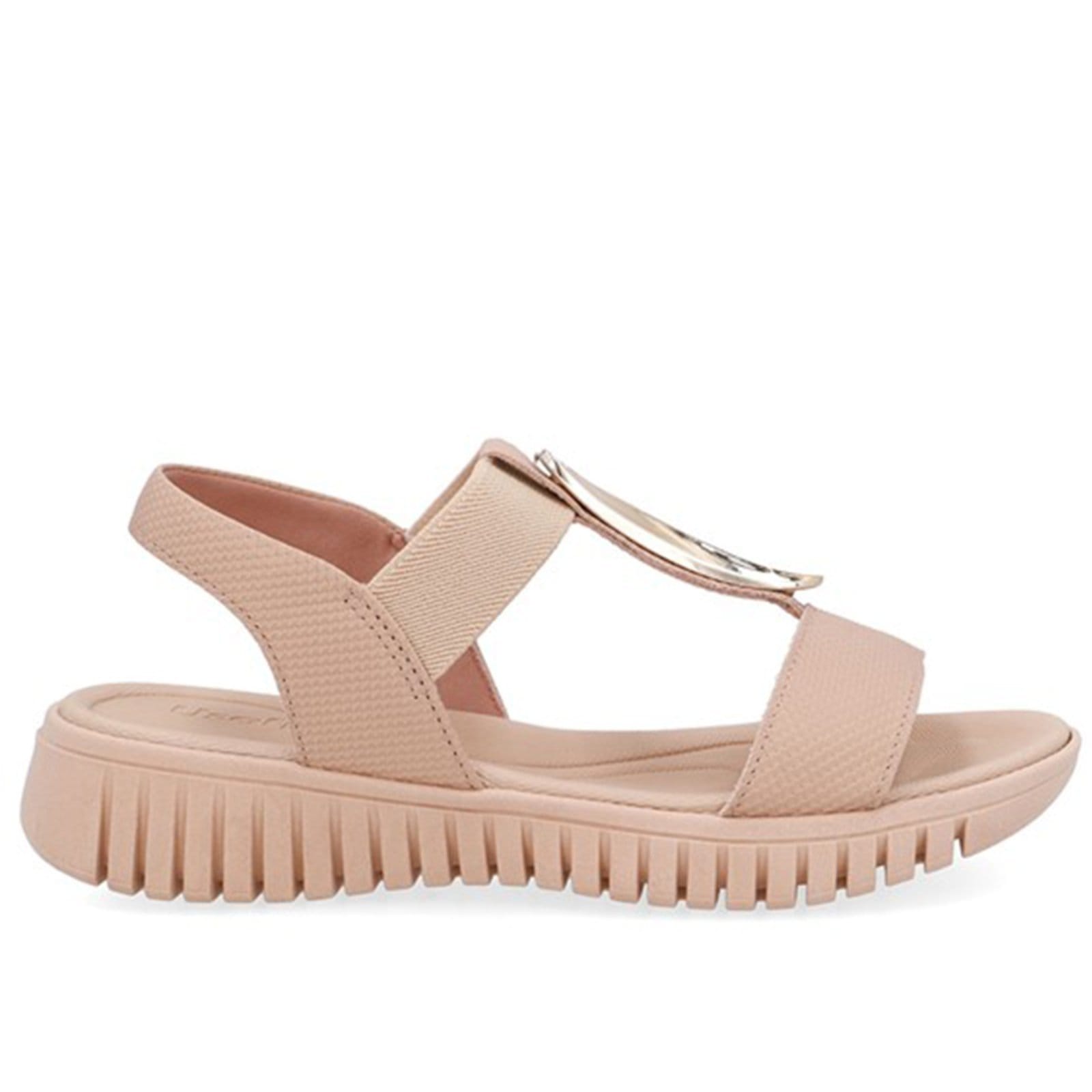 Sandália Enfeite Dourado Couro Usaflex Blush - 002