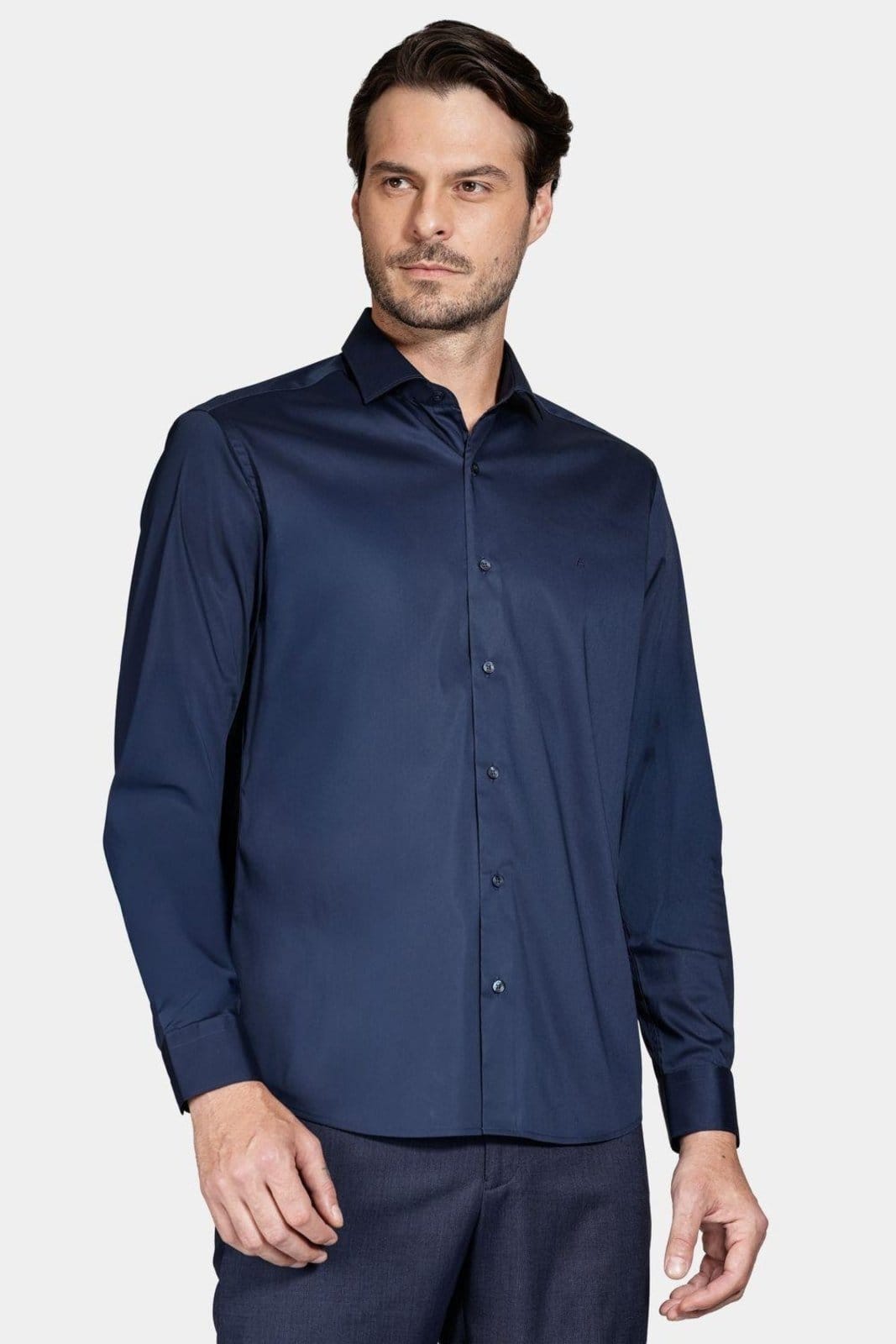 Camisa Aramis Manga Longa Tech Cotton Blend Marinho