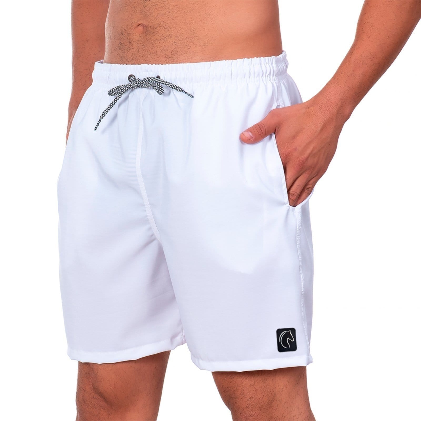 Short Masculino W2 Liso Básico Leve Bermuda Masculina com Elástico e Cordão Ajustável na Cintura Bolsos Laterais Secagem Rápida