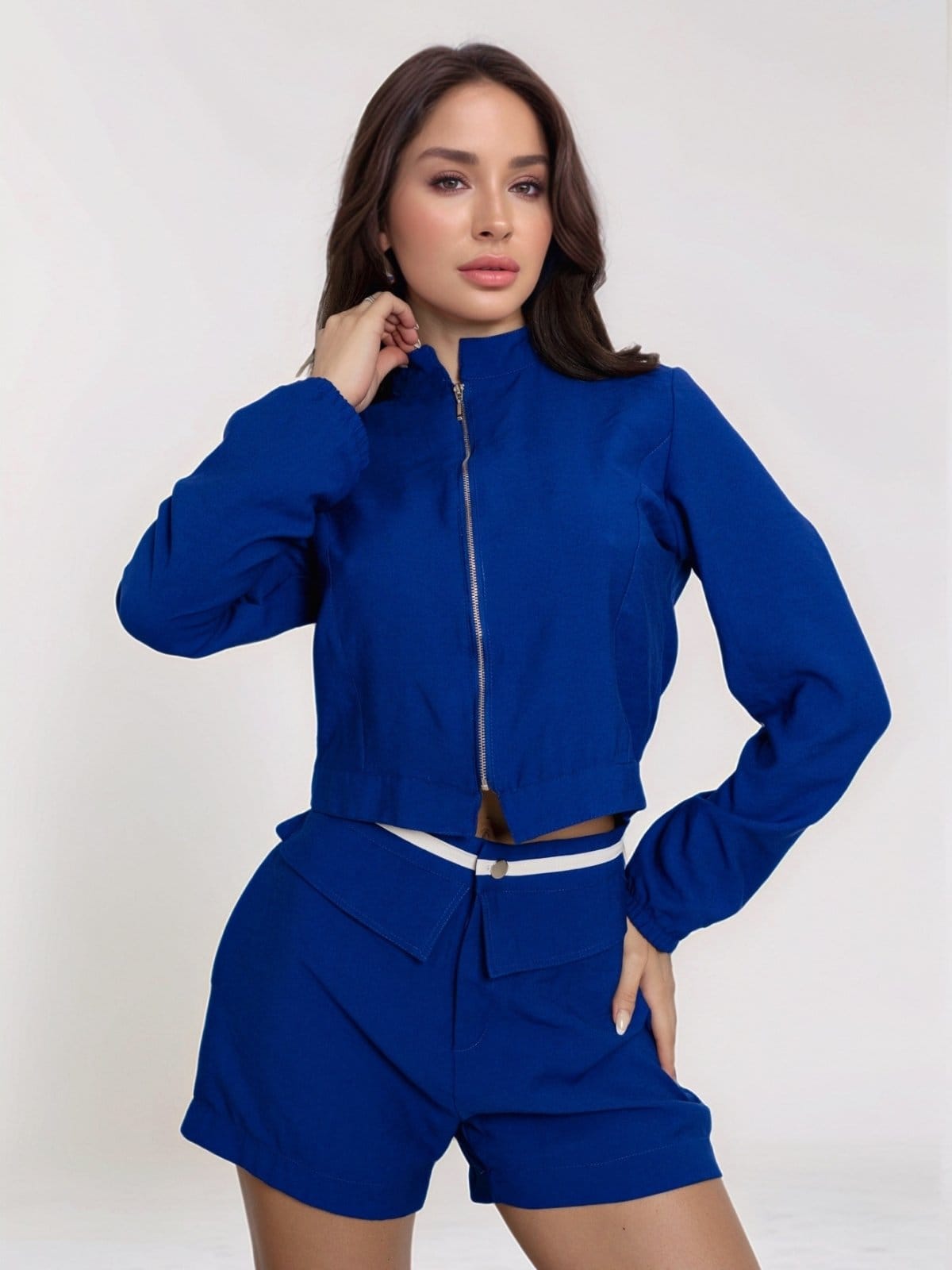 Conjunto Feminino Tropical Fashion Jaqueta e Shorts Alfaiataria