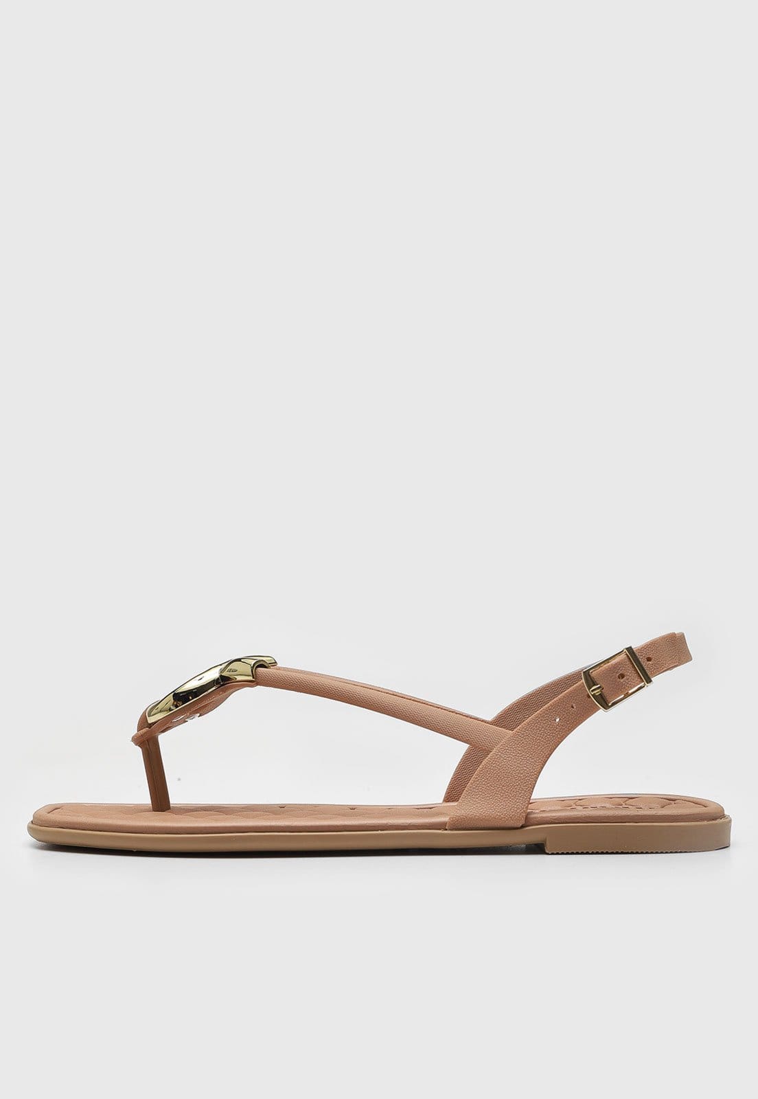 Rasteira Feminina Moleca Detalhe Dourado